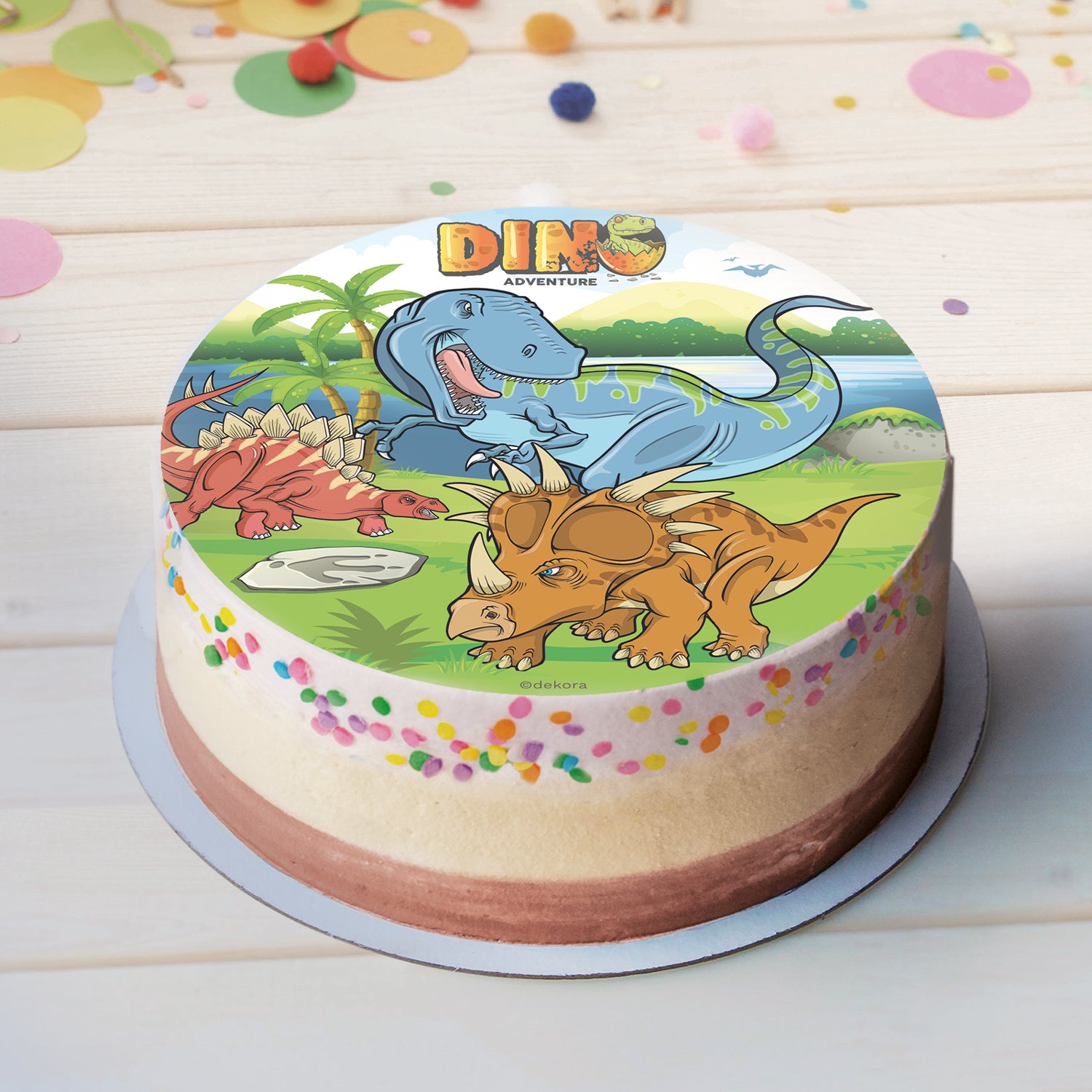6 DISCOS HÓSTIA PARA DECORAR BOLOS DINOSSAURO 20CM