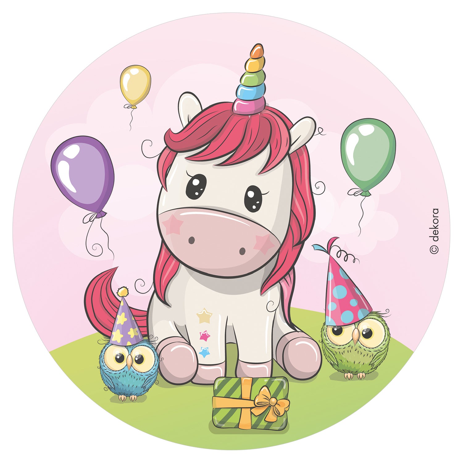 DISCO CIALDA TORTA BAMBINO UNICORNO 20CM