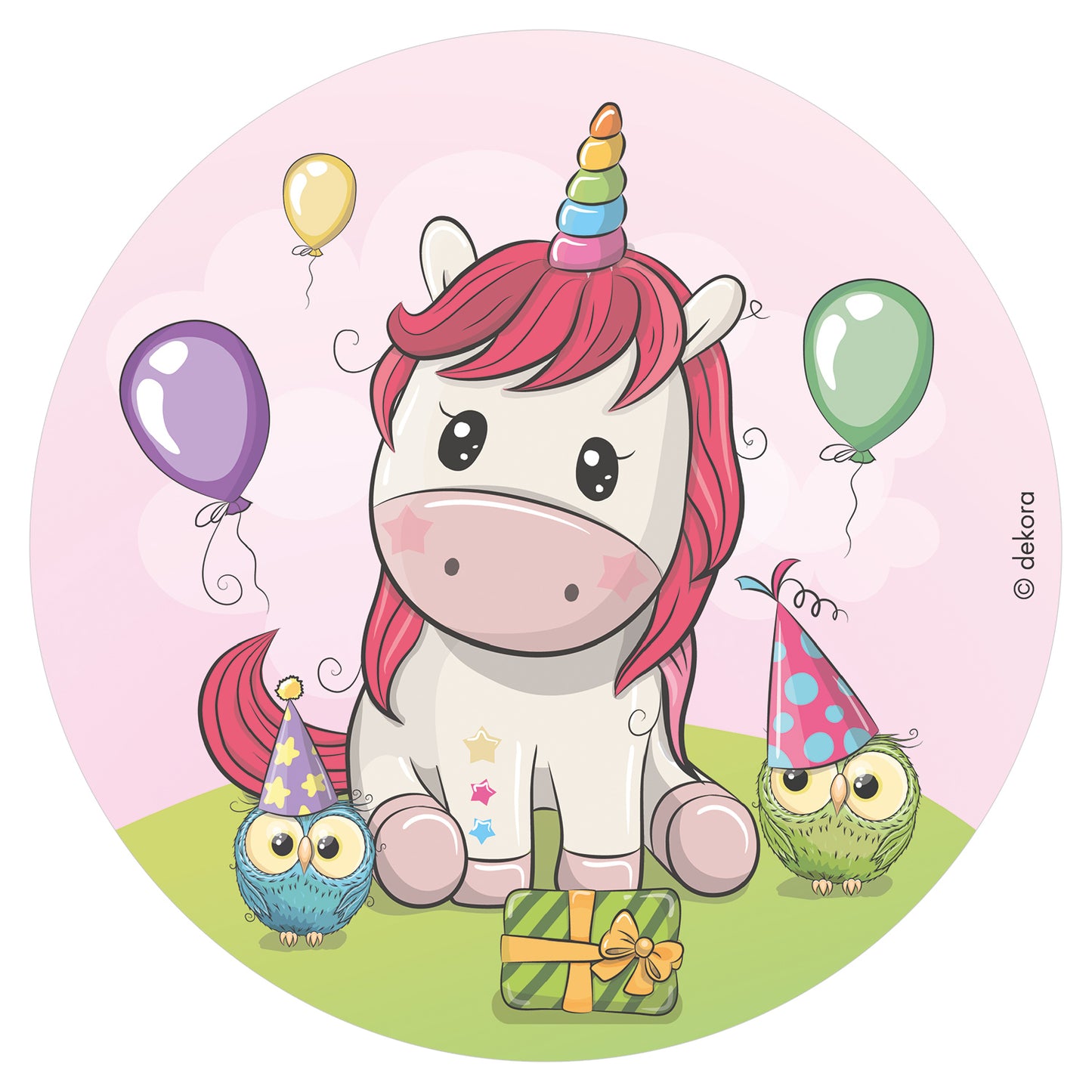 DISCO CIALDA TORTA BAMBINO UNICORNO 20CM