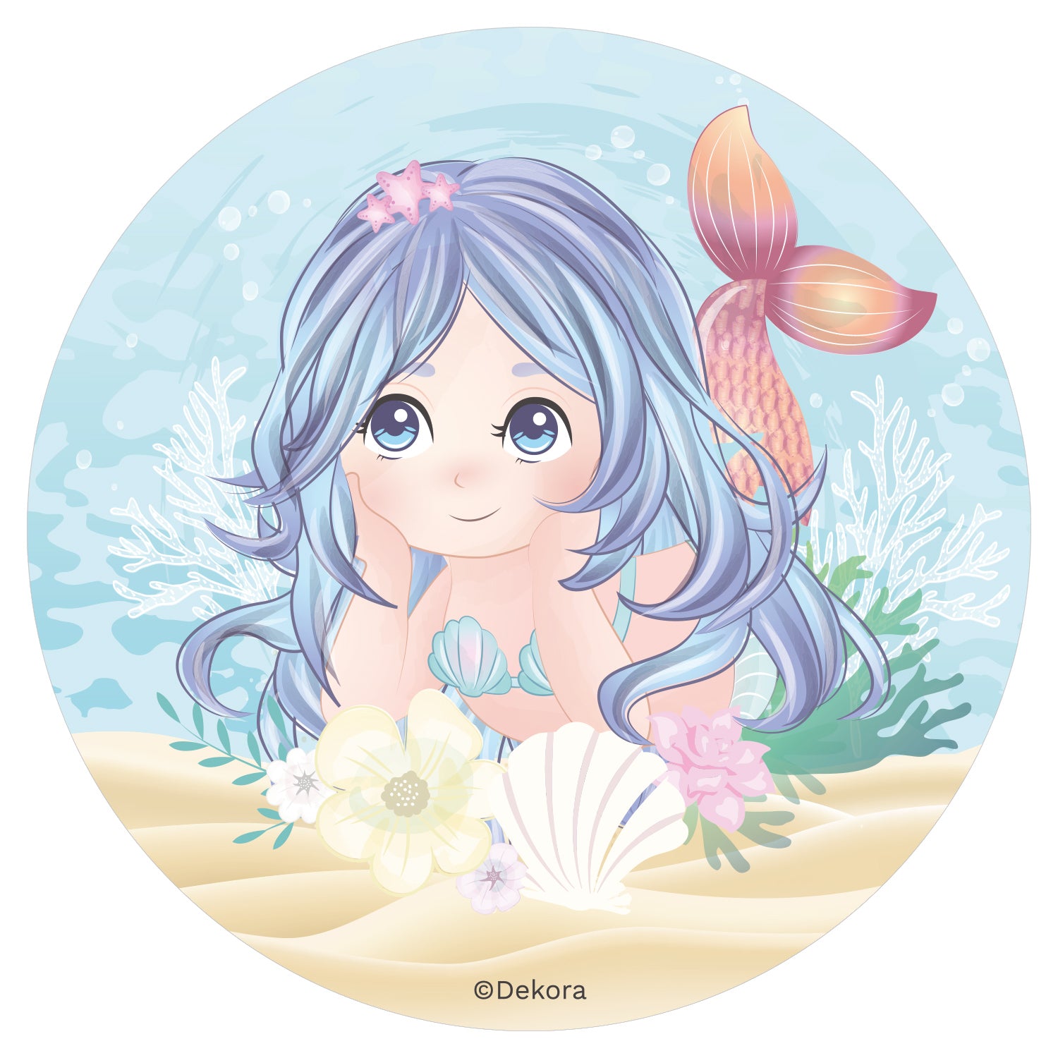 MERMAID WAFER CAKE DECORATING DISC 20CM