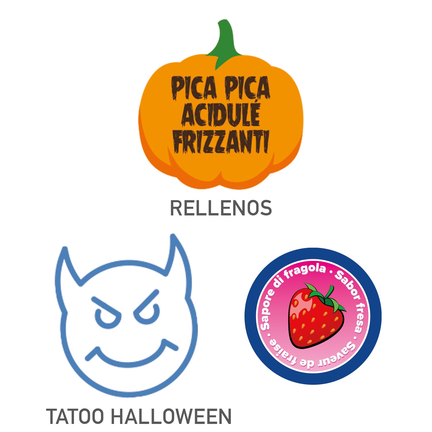 OVNIS OBLEA RELLENOS CON PICA PICA TATTOO HALLOWEEN 39GR