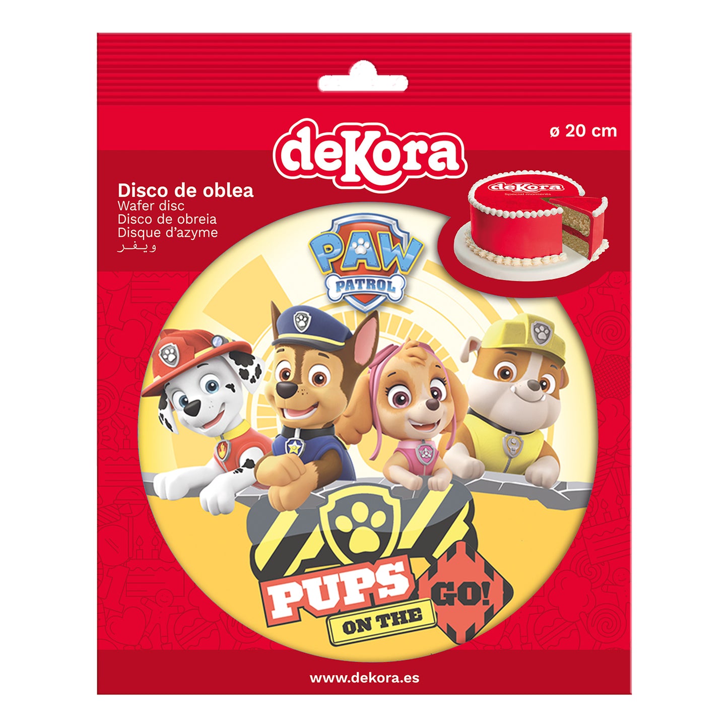 6 PAW PATROL WAFER CAKE DECORATING DISCS FOIL CHASE, SKYE, MARSHALL & ROCKY 20 CM