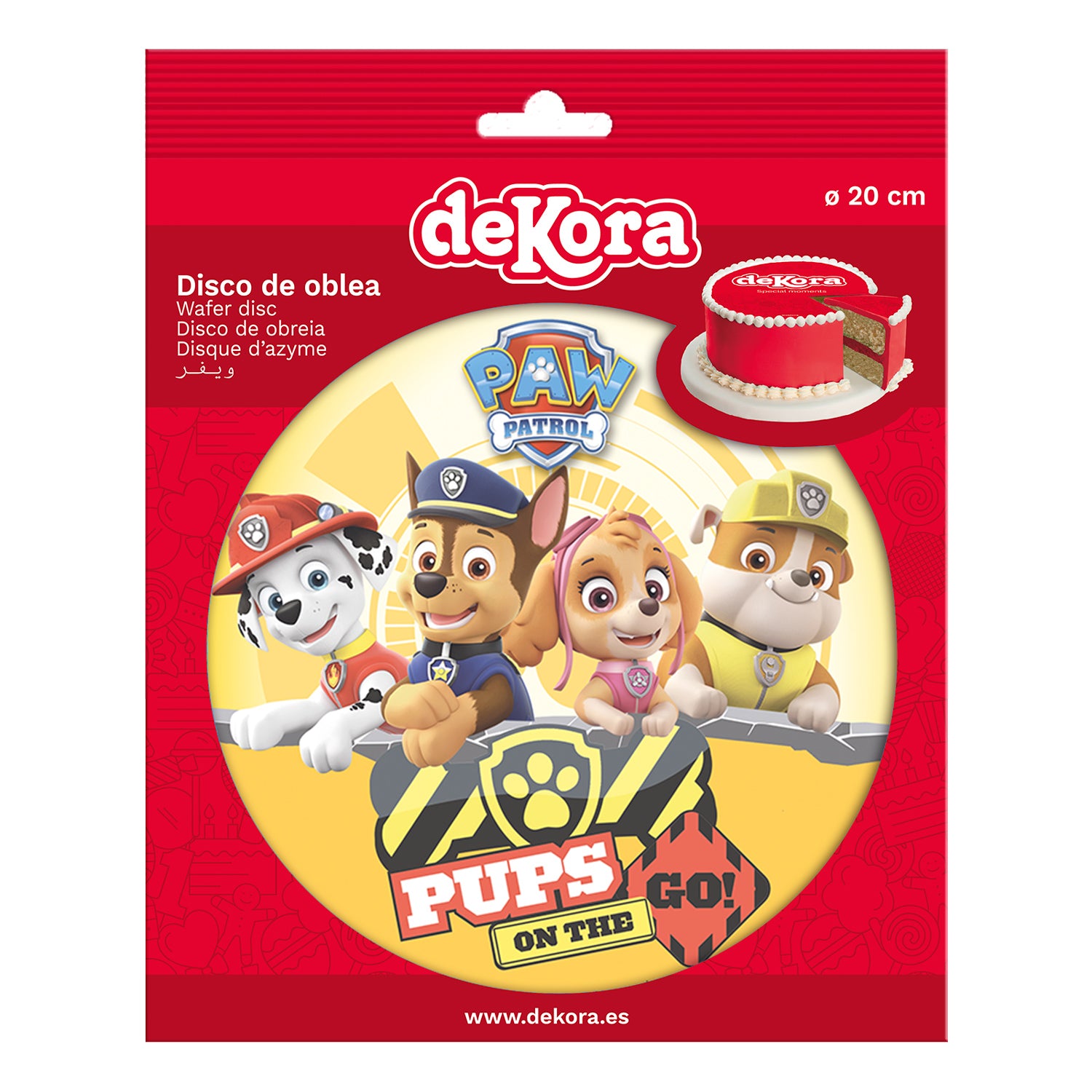 6 PAW PATROL WAFER CAKE DECORATING DISCS FOIL CHASE, SKYE, MARSHALL & ROCKY 20 CM