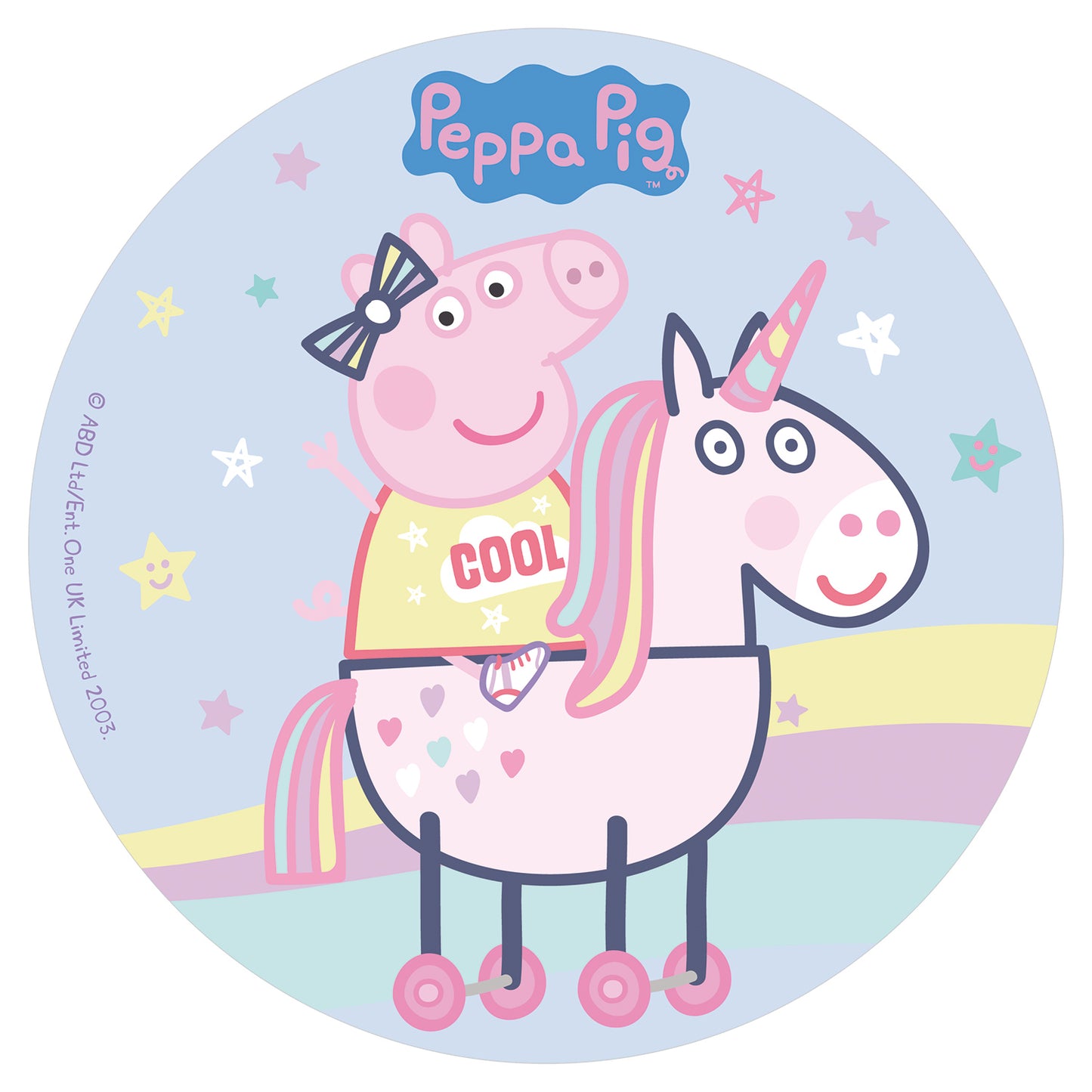6 PEPPA PIG WAFER CAKE DECORATING DISCS 20 CM