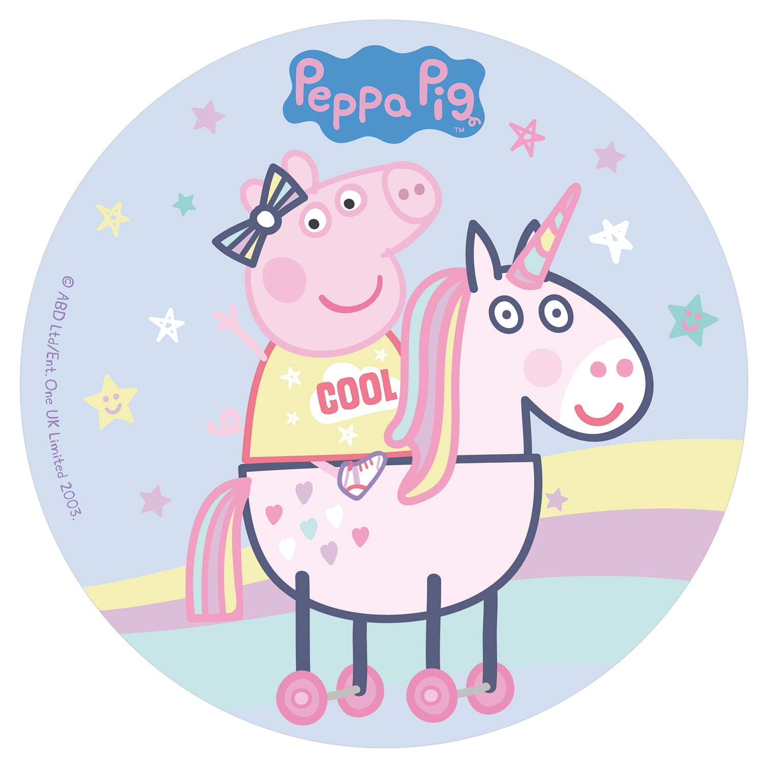 6 DISCOS HÓSTIA PARA BOLOS PEPPA PIG 20 CM