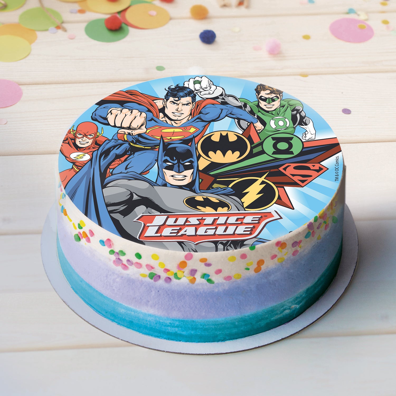 DISCHI CIALDA TORTA JUSTICE LEAGUE 20CM