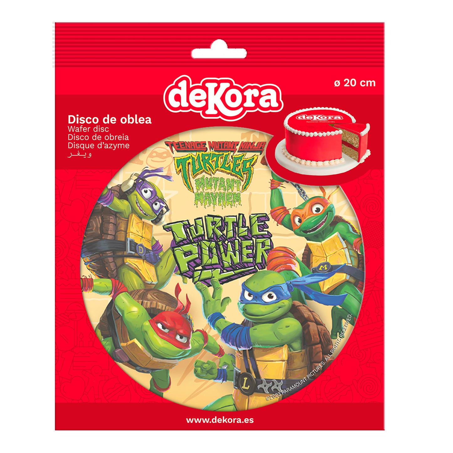 DISCO OBLEA TARTA TORTUGAS NINJA 20CM