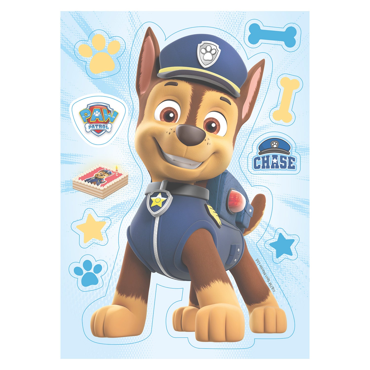 CAKE DECORATION WAFER SHAPE PAW PATROL CHASE 14.8X21CM