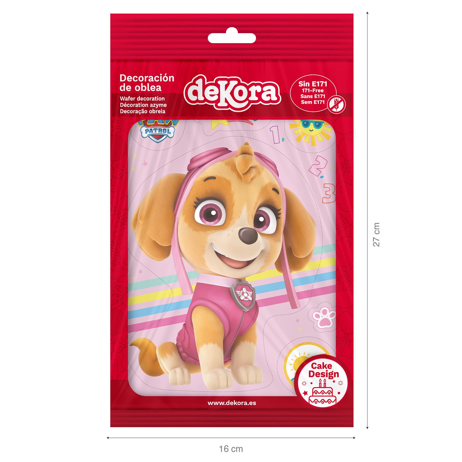 WAFER CAKE TOPPER PAW PATROL SKYE 14.8X21CM A5