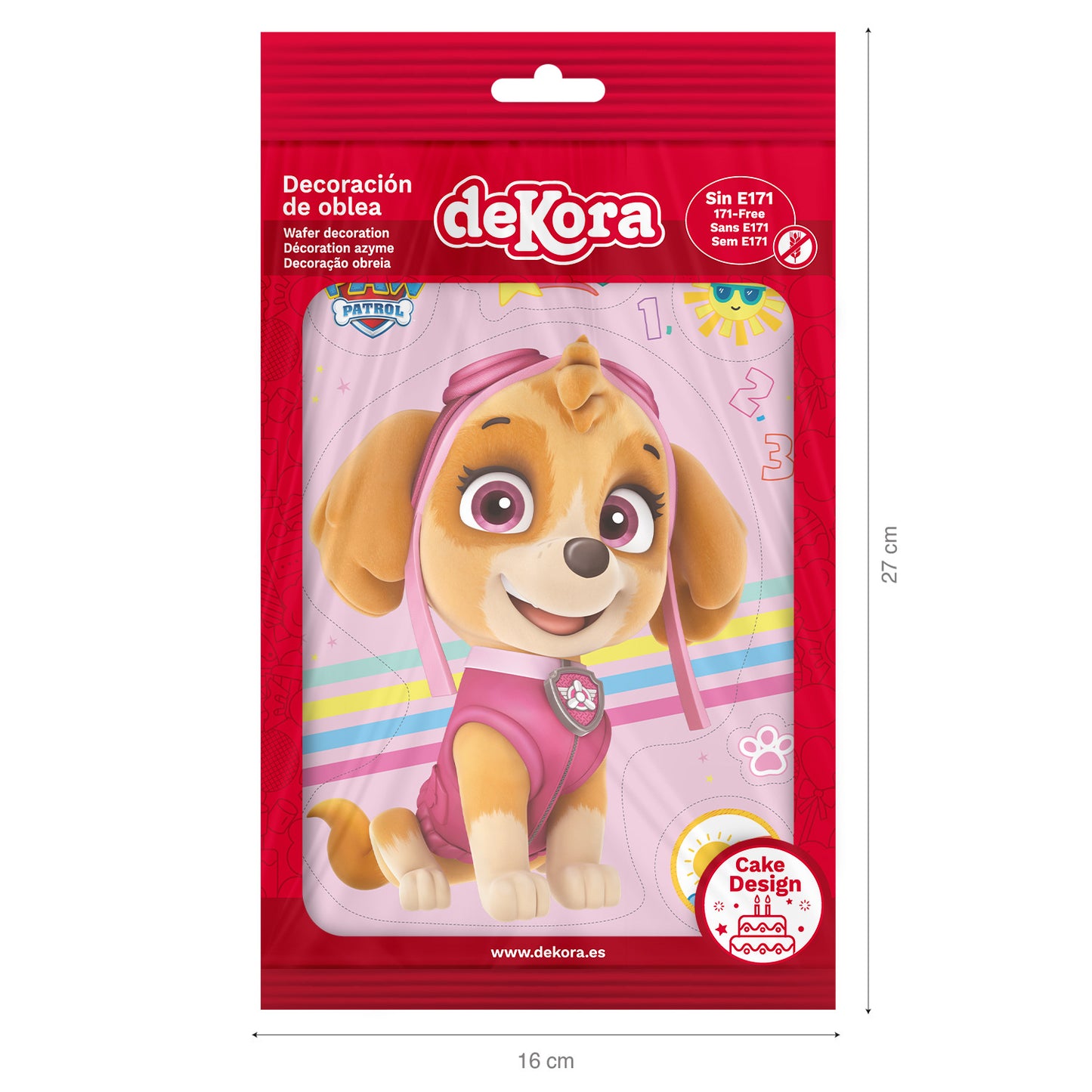 WAFER CAKE TOPPER PAW PATROL SKYE 14.8X21CM A5