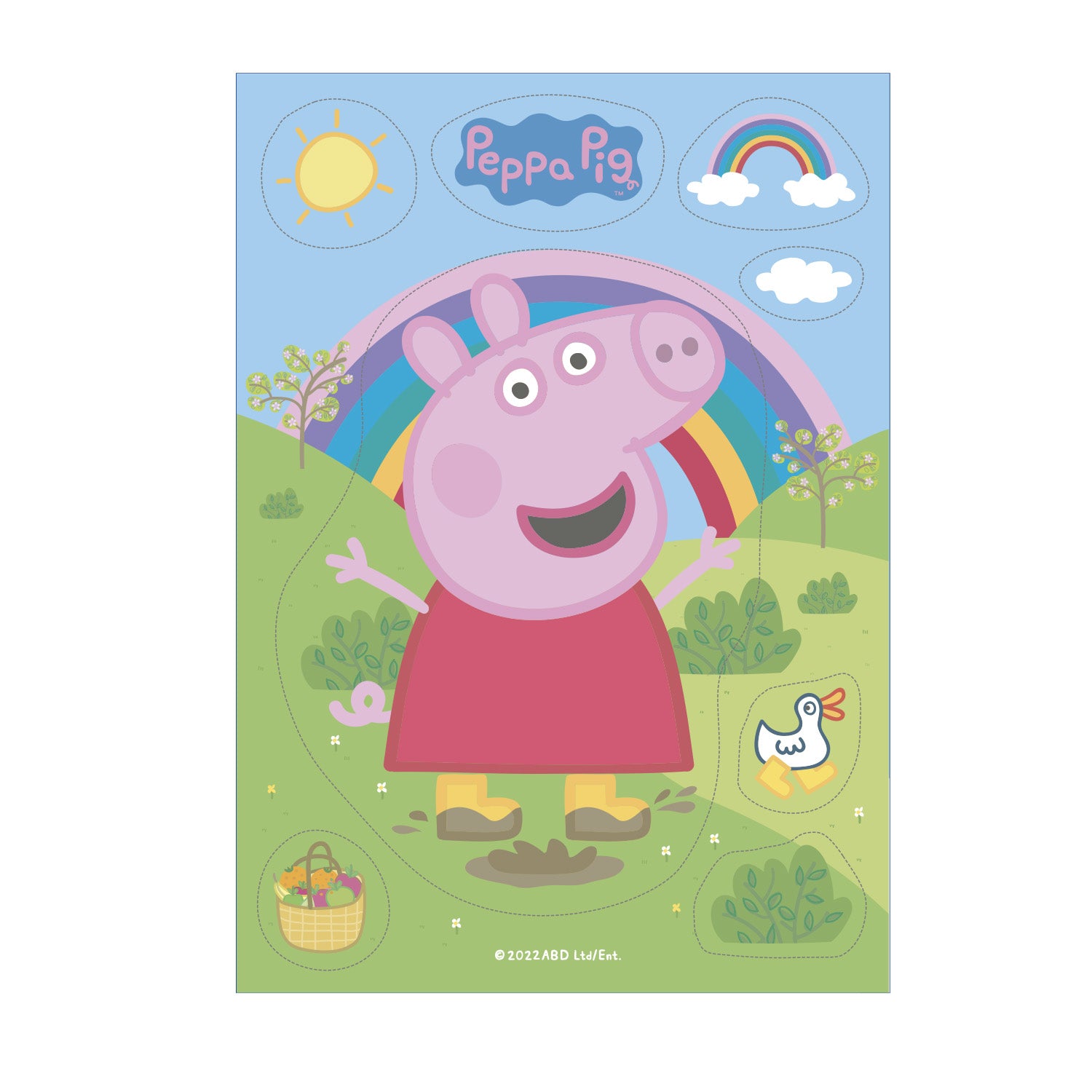 HOSTIA BOLO SILHUETA PEPPA PIG 14,8X21CM A5