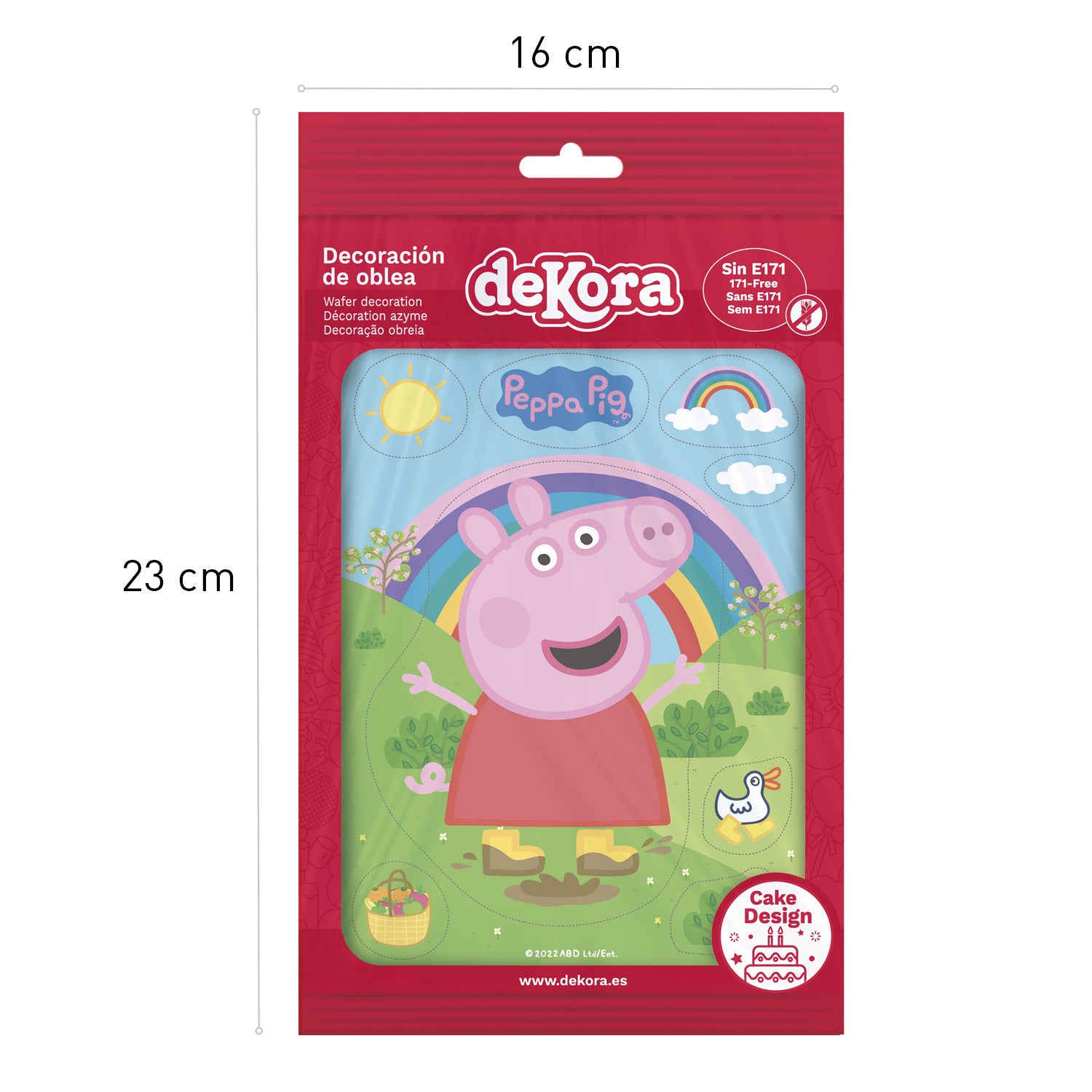 CAKE WAFER SHAPE PEPPA PIG 14,8X21CM A5