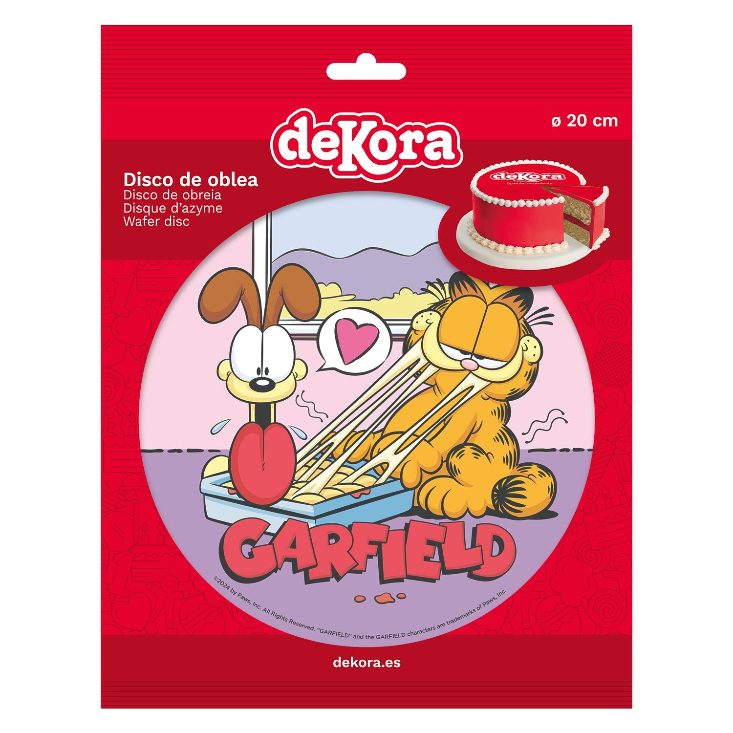 DISCO OBLEA TARTA GARFIELD 20CM