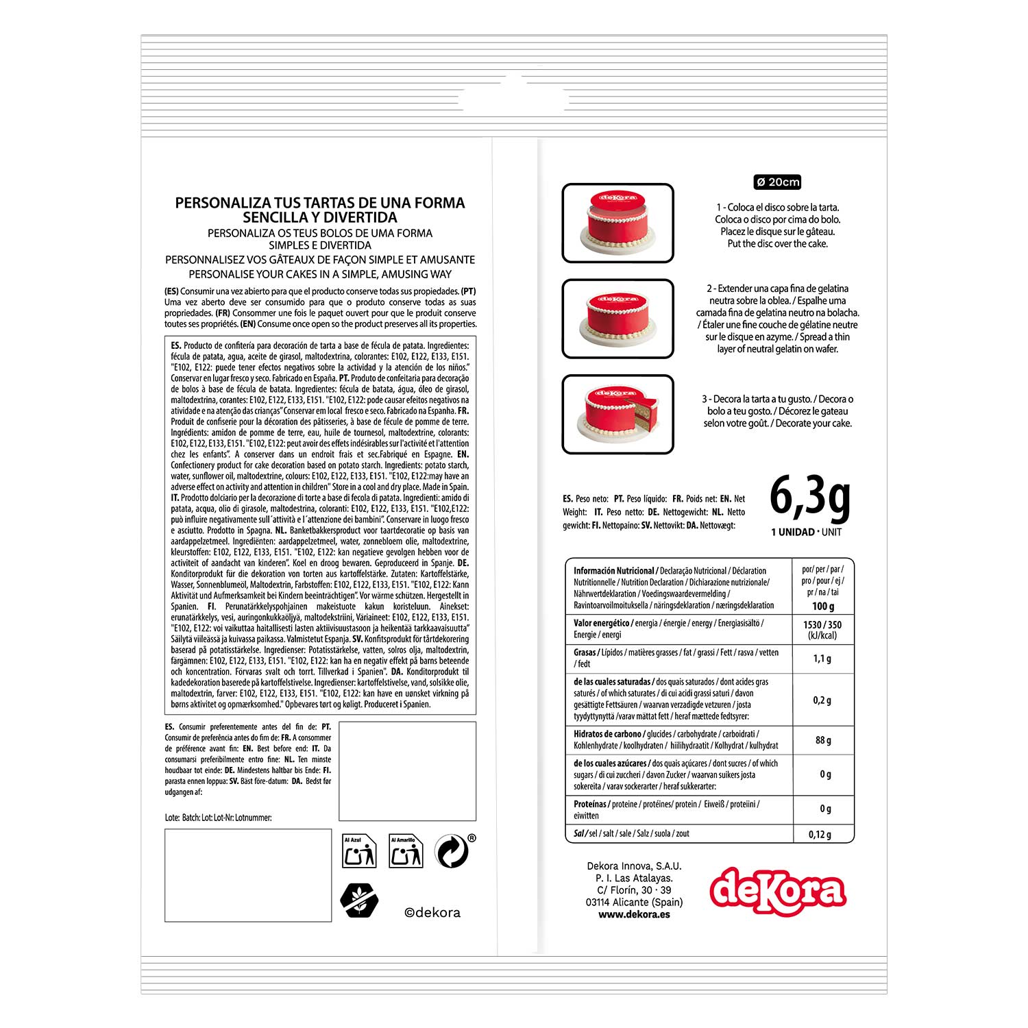 DISCO CIALDA GARFIELD 20CM