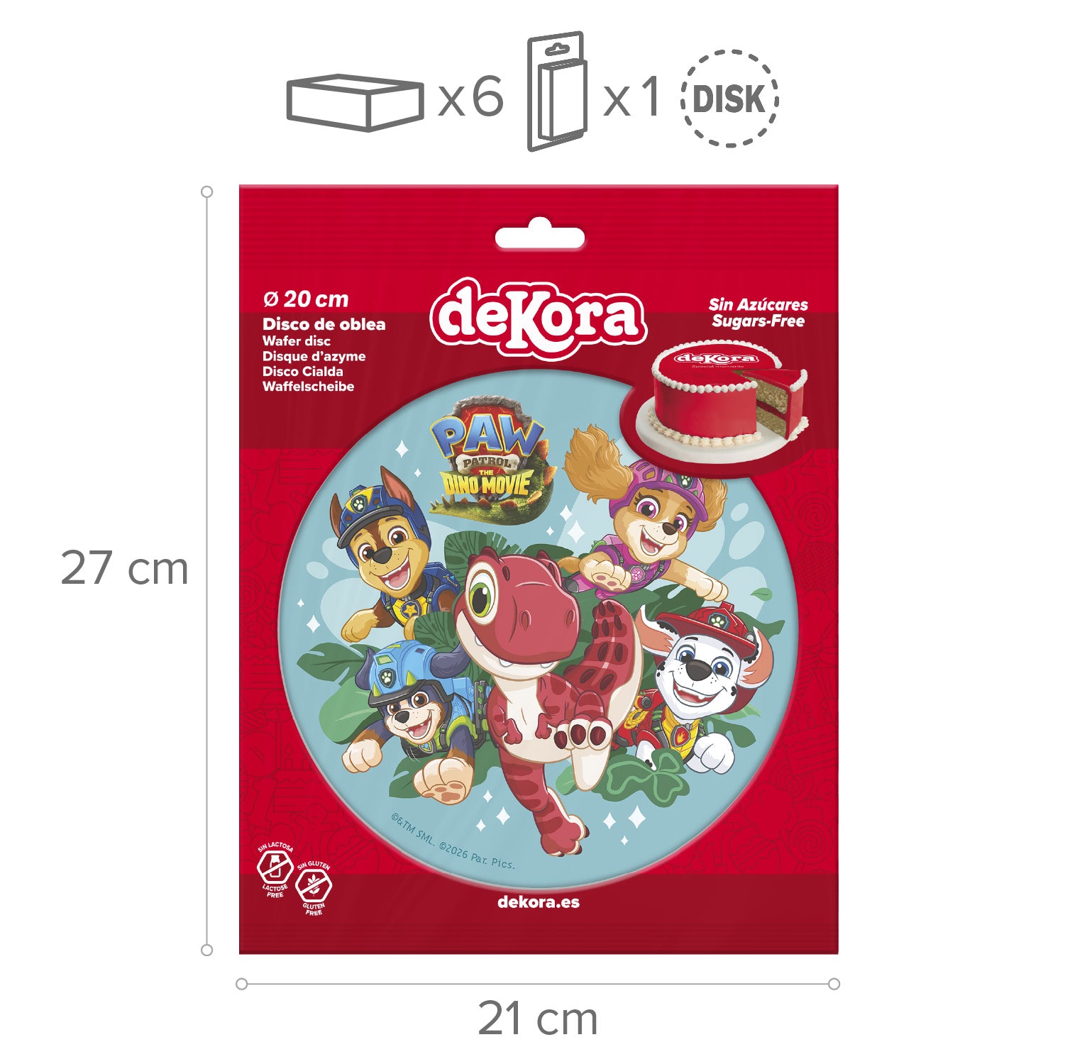 DISCO OBLEA TARTA PAW PATROL MOVIE 3 20CM