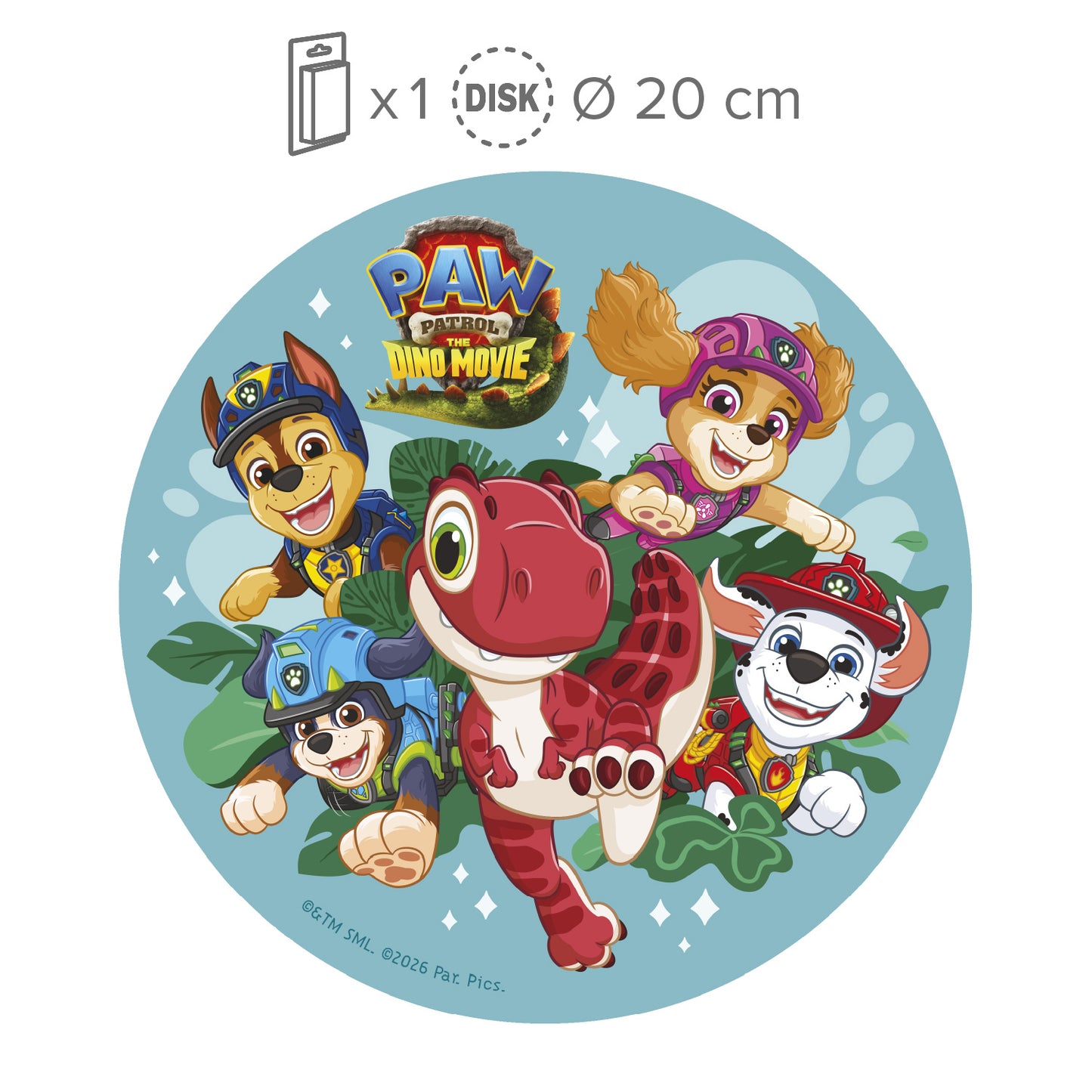 DISCO OBLEA TARTA PAW PATROL MOVIE 3 20CM