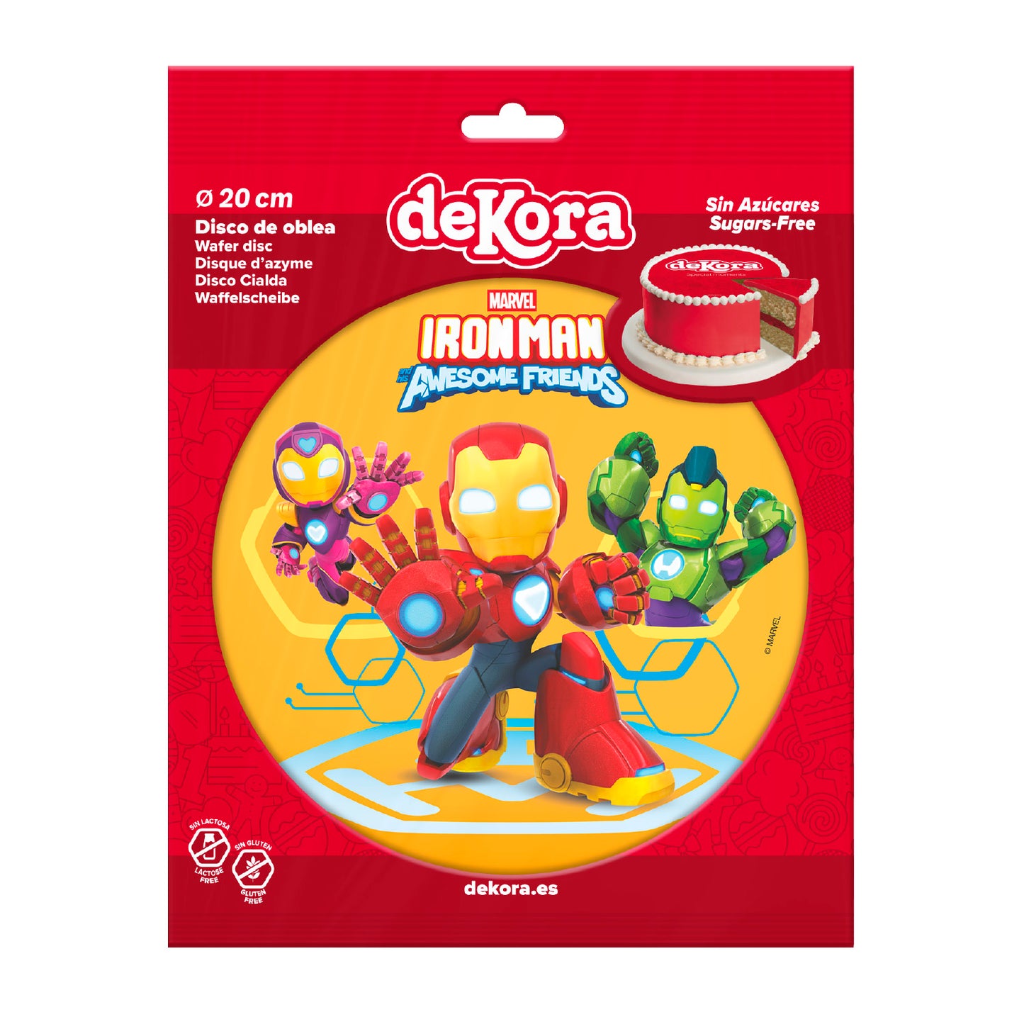 DISCO OBLEA TARTA IRONMAN Y SU SUPER EQUIPO 20CM