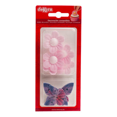 BLISTER WAFER ROSE FLOWERS AND LILAC BUTTERFLIES