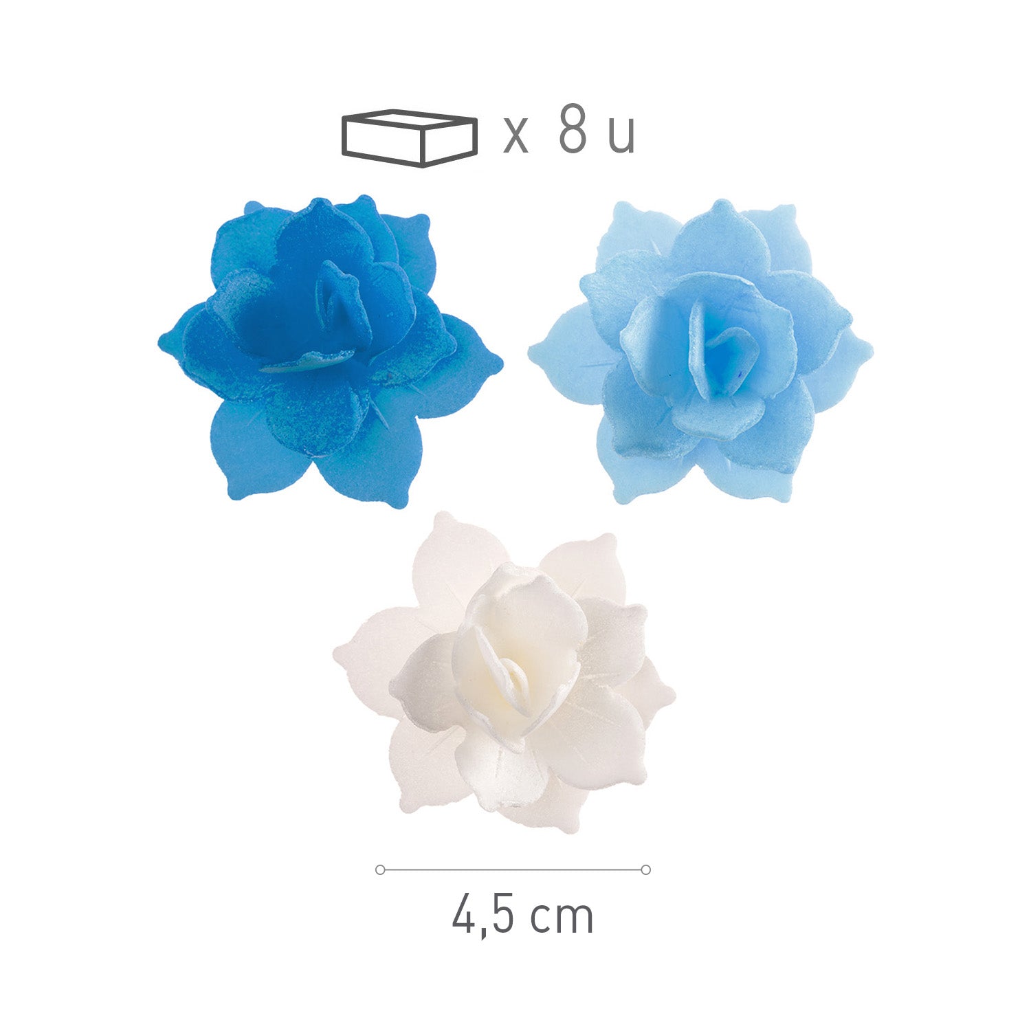 8 MINI AZYME NÉNUPHARS BLEUS 4,5CM