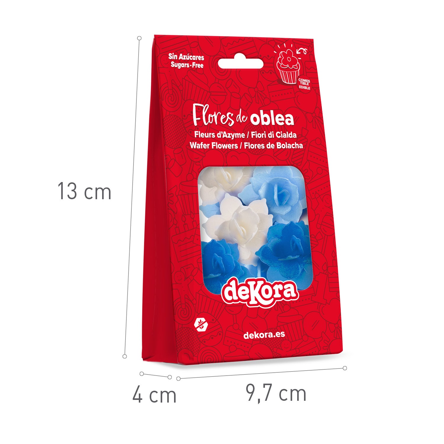 8 MINI NENUFAR OBLEA AZUL 4,5CM