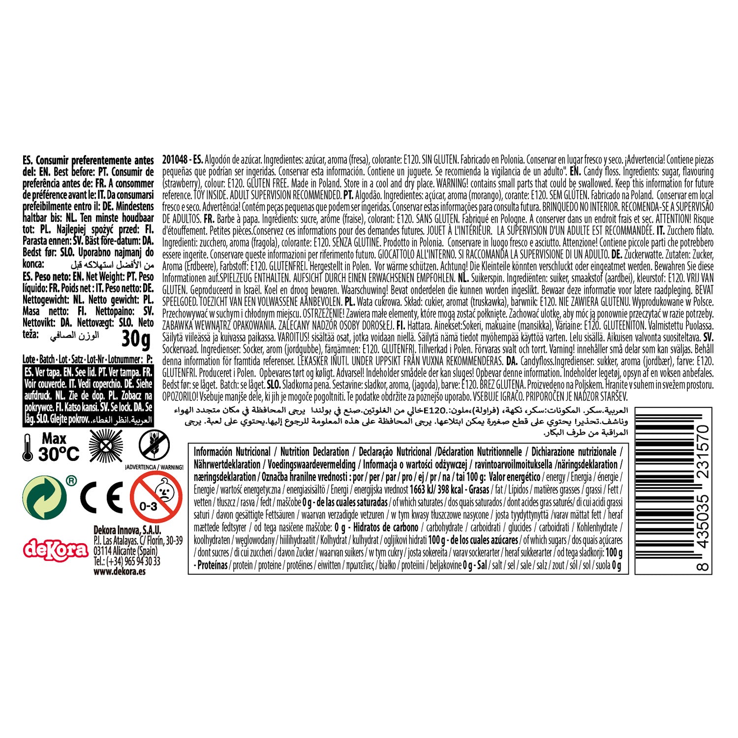 ALGODÓN DE AZÚCAR CON STICKER UNICORNIO 30 GR