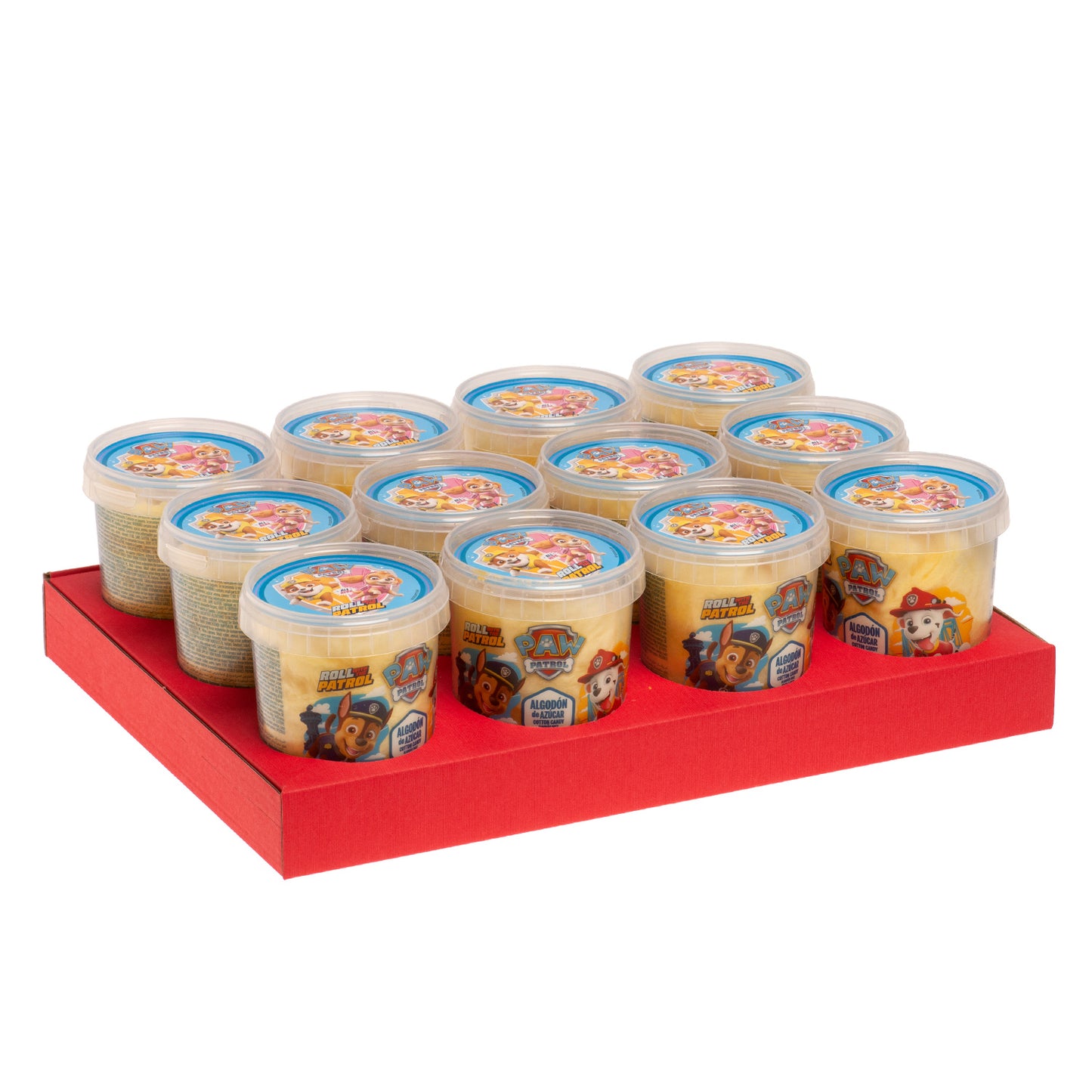 ALGODÃO DOCE COM ADESIVOS DE PATRULHA COM PATA 30G