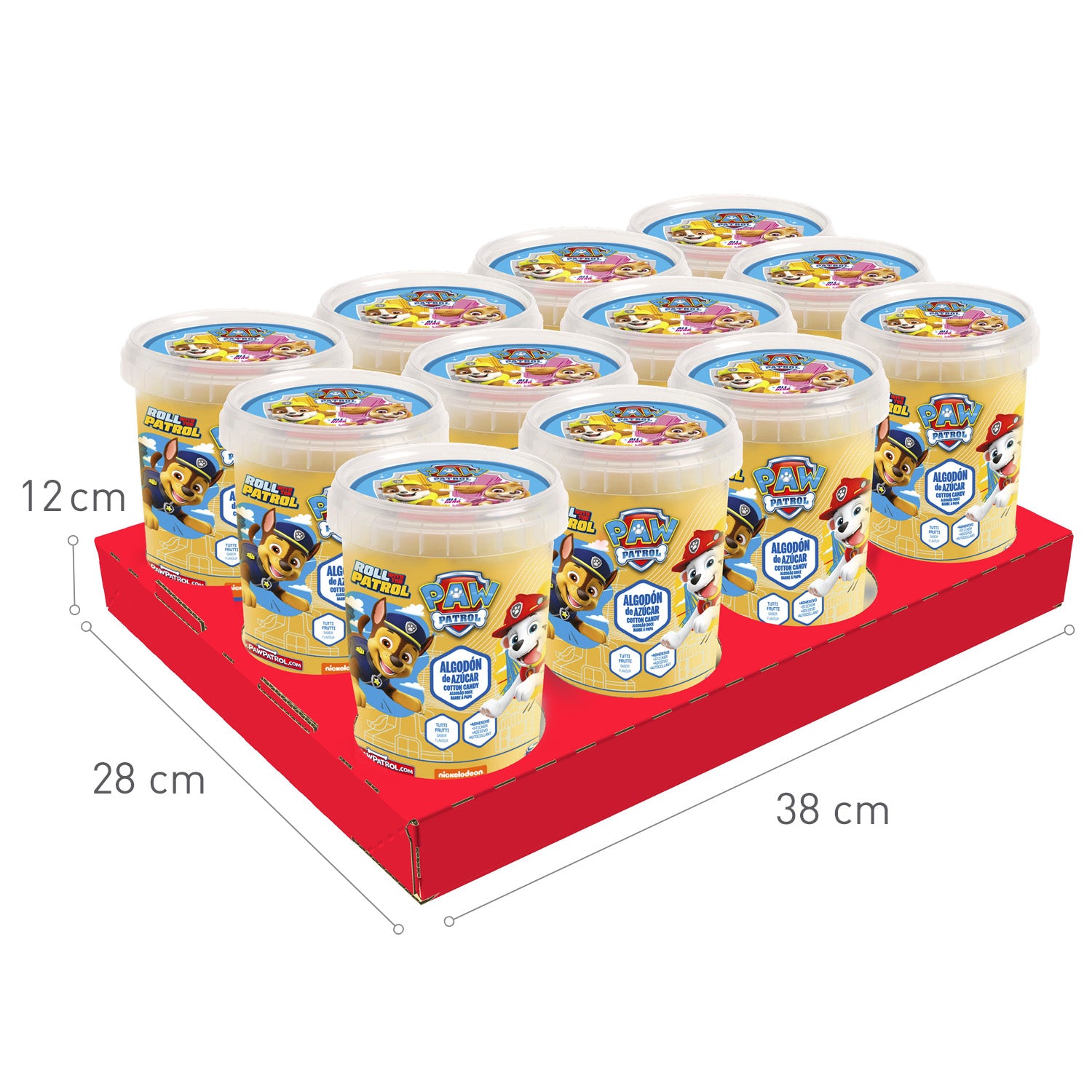 ALGODÃO DOCE COM ADESIVOS DE PATRULHA COM PATA 30G