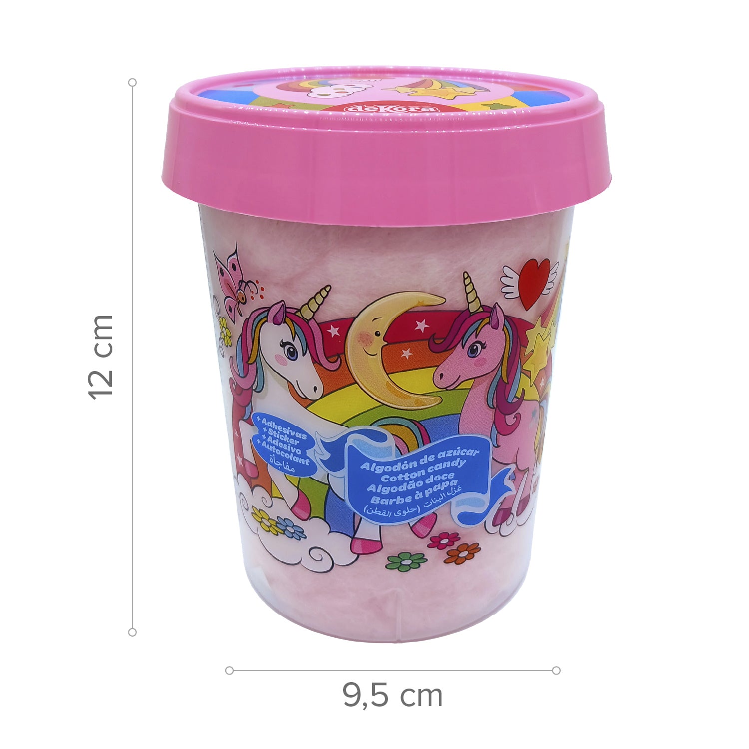 ALGODÓN DE AZÚCAR UNICORNIO CON STICKER 30GR
