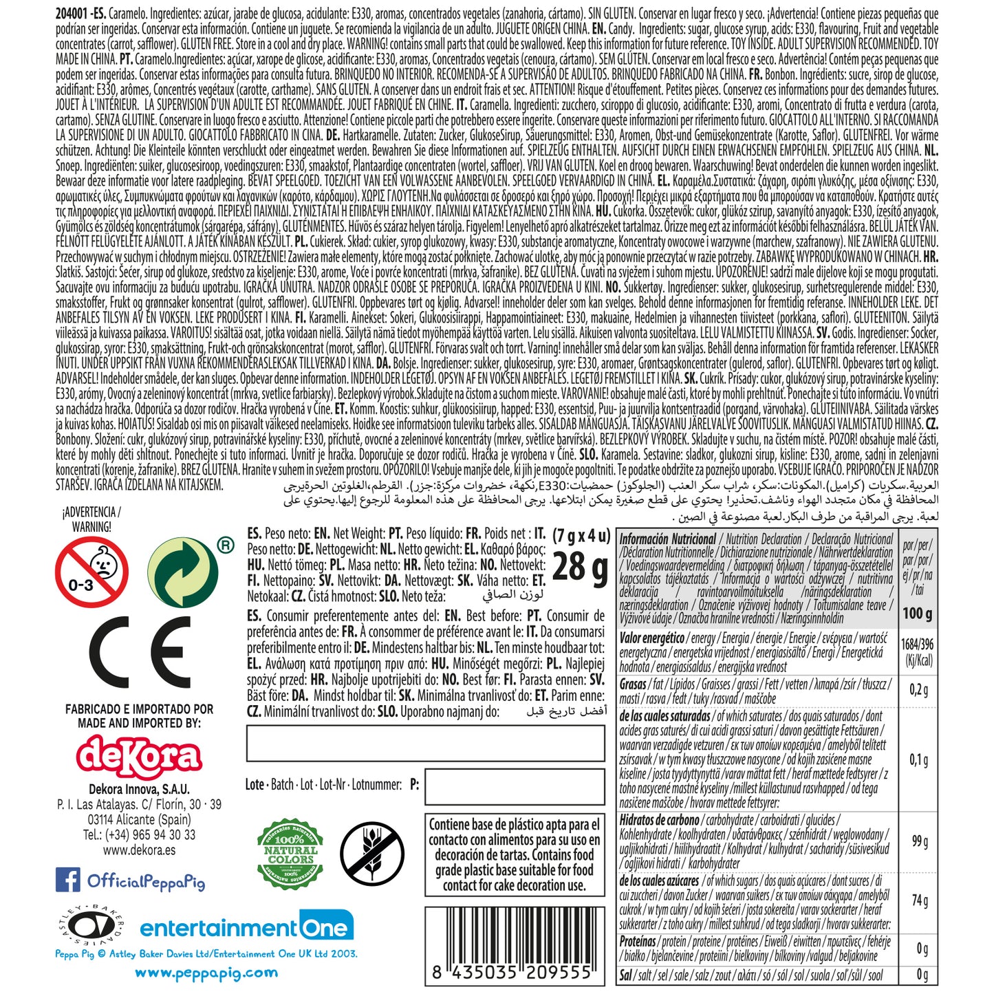 HUCHA PEPPA PIG CON PIRULETAS 24,8 GRS NAC