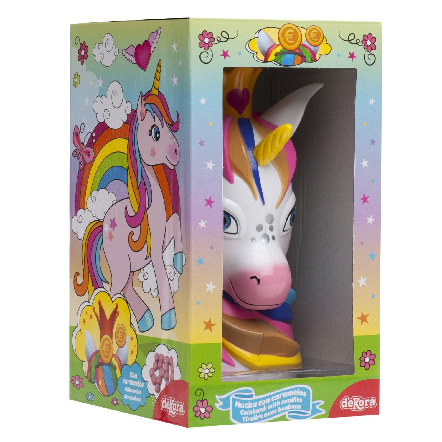 UNICORN COIN BANK WITH CANDIES 30G