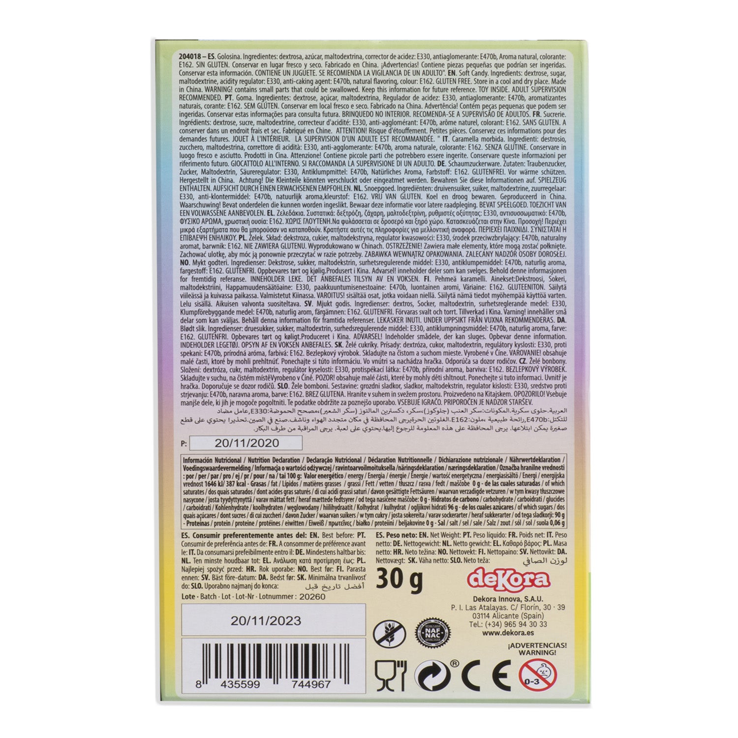 HUCHA UNICORNIO CON CARAMELOS 30G