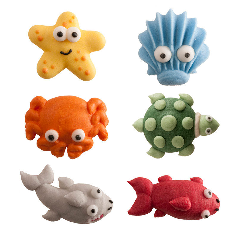 DECORACION AZUCAR 3D ANIMALES DEL MAR 2,5X 2,7CM