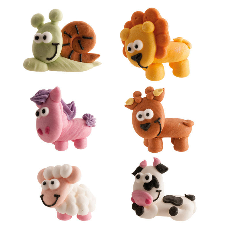 DECORAZIONE DI ZUCCHERO 3D ANIMALI FATTORIA 3X3CM