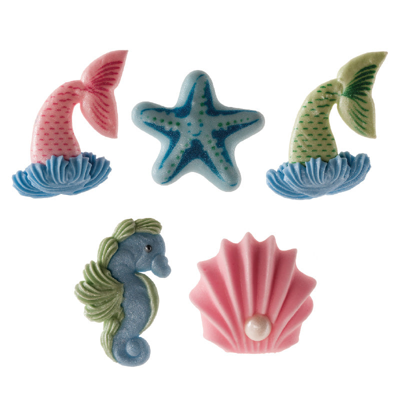 DECORAZIONE PASTA DI ZUCCHERO 2D SIRENE 4,5 CM