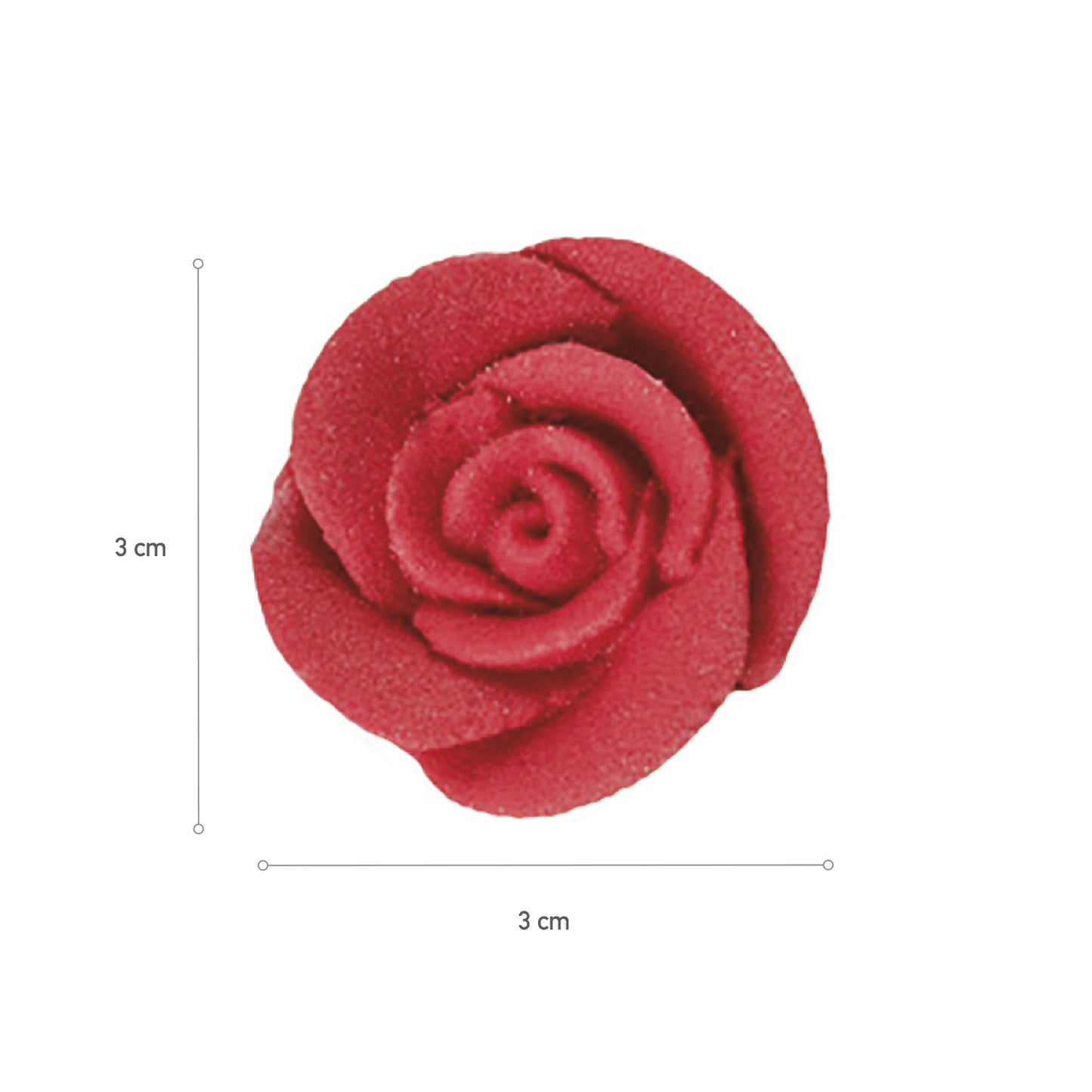 DECORAÇÃO DE AÇÚCAR ROSA COR VERMELHO Ø 3CM