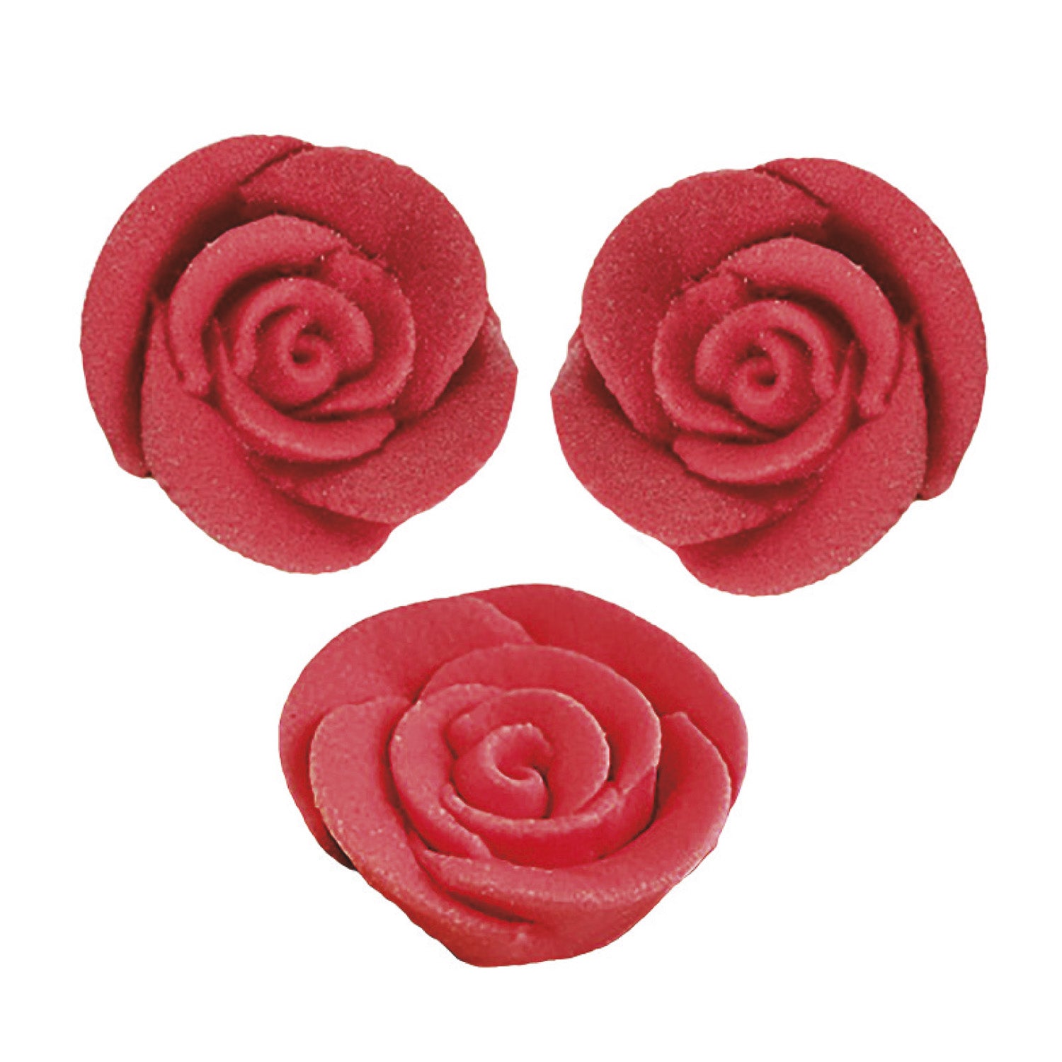 DECORAZIONE DI ZUCCHERO ROSE ROSSA Ø3CM