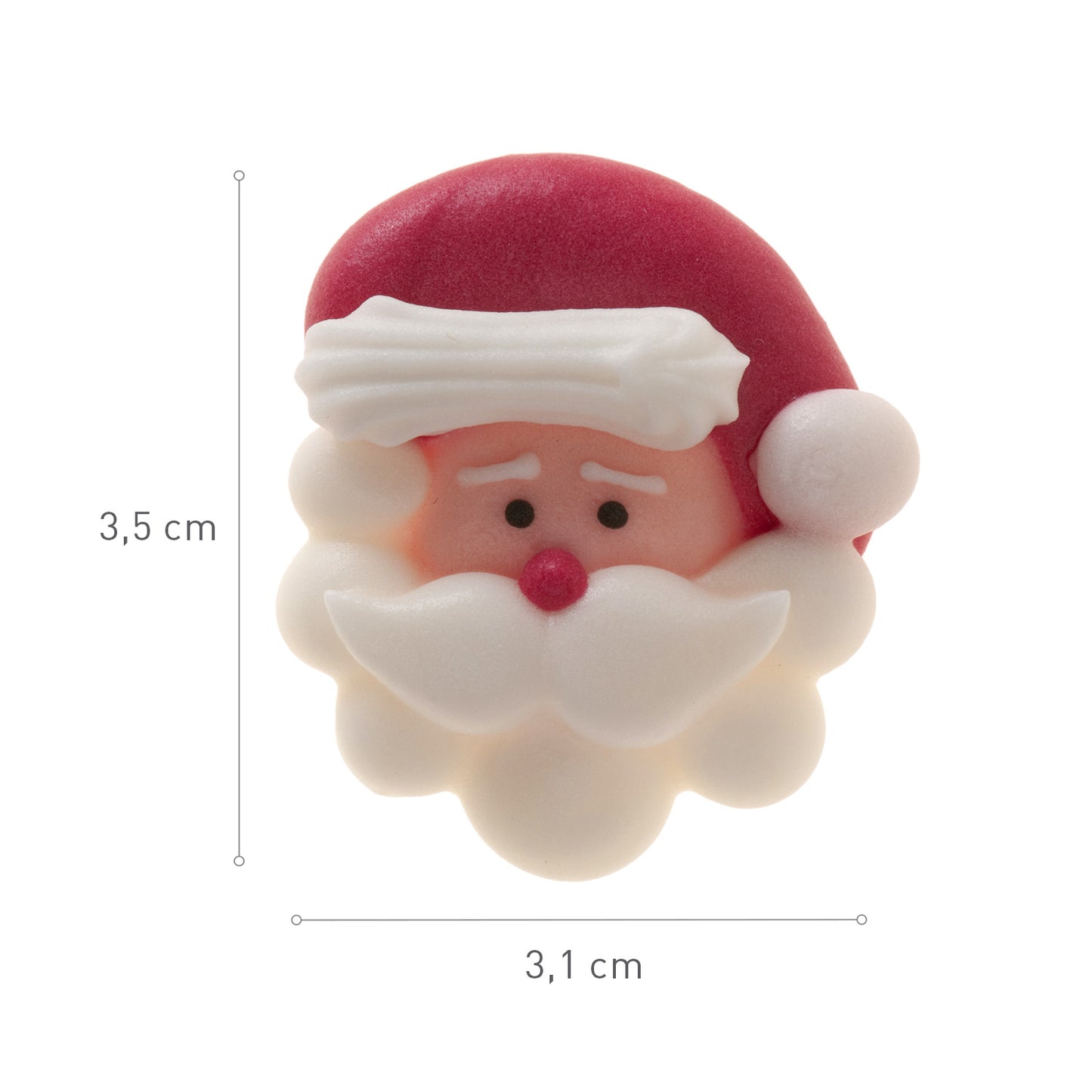 DECORAZIONE DI ZUCCHERO FACCIA DI BABBO NATALE 35X31 MM