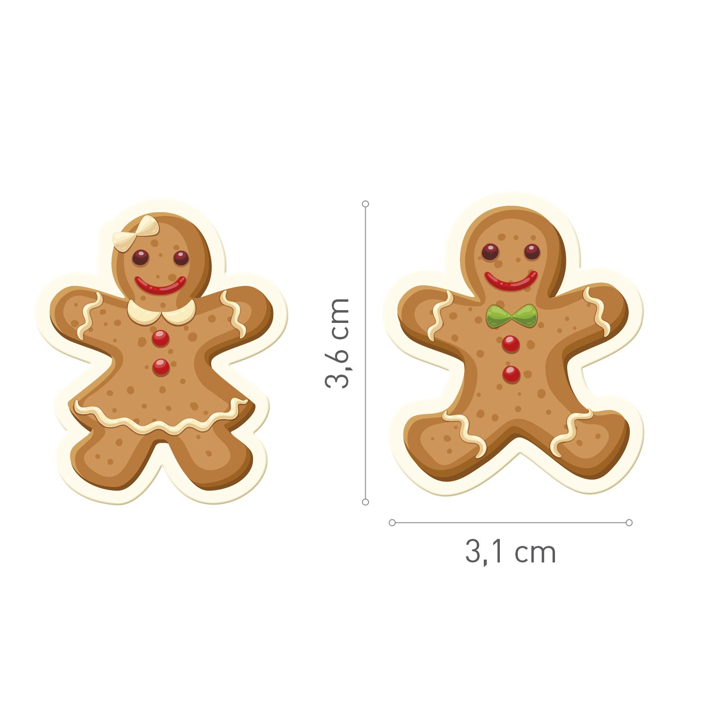 DECORAZIONE DI ZUCCHERO 2D NATALE 18 MODELLI 3.1X 3.6CM