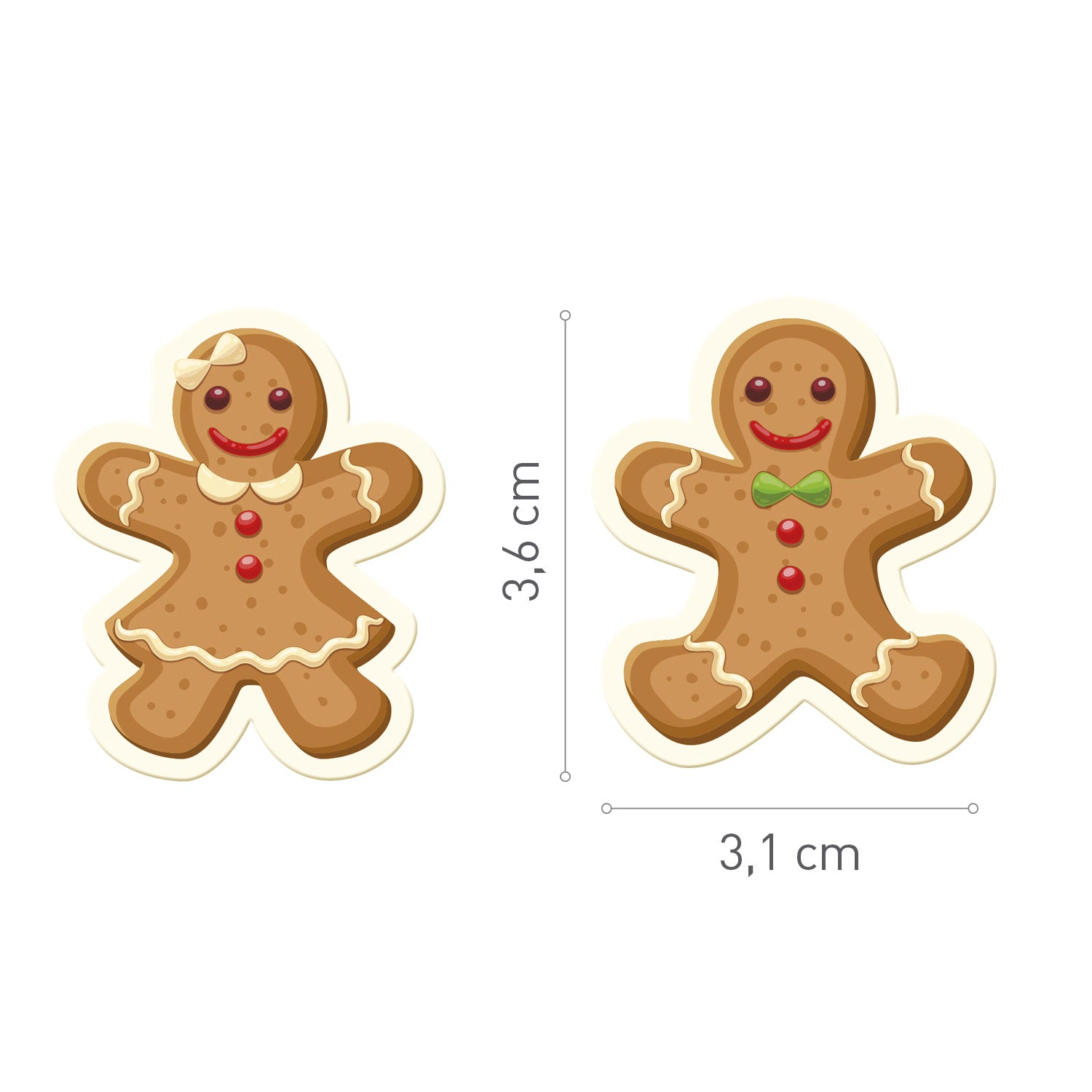 DECORAÇÃO DE AÇÚCAR MACIO 2D NATAL 18 MODELOS 3.1 X 3.6 CM