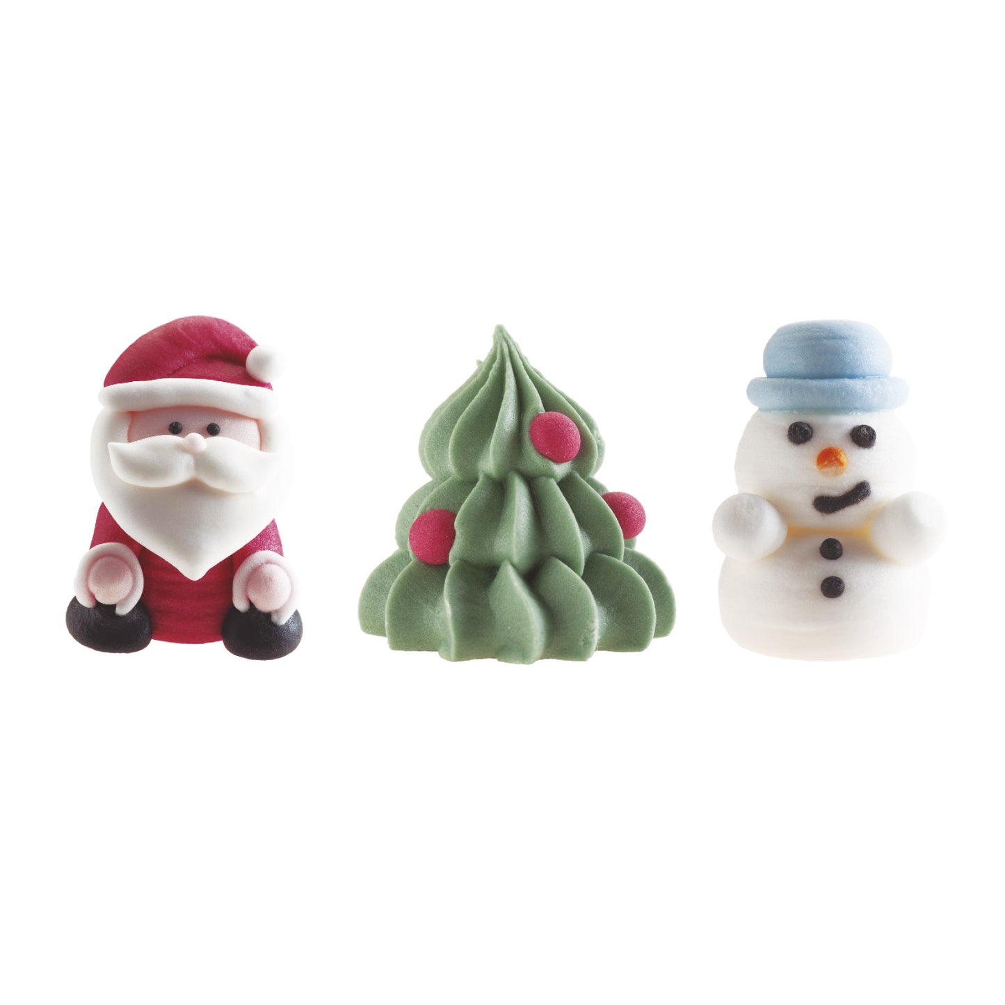 DECORAÇÃO DE AÇÚCAR 3D PAPAI NOEL, ÁRVORE E BONECO DE NEVE 3~4.5CM