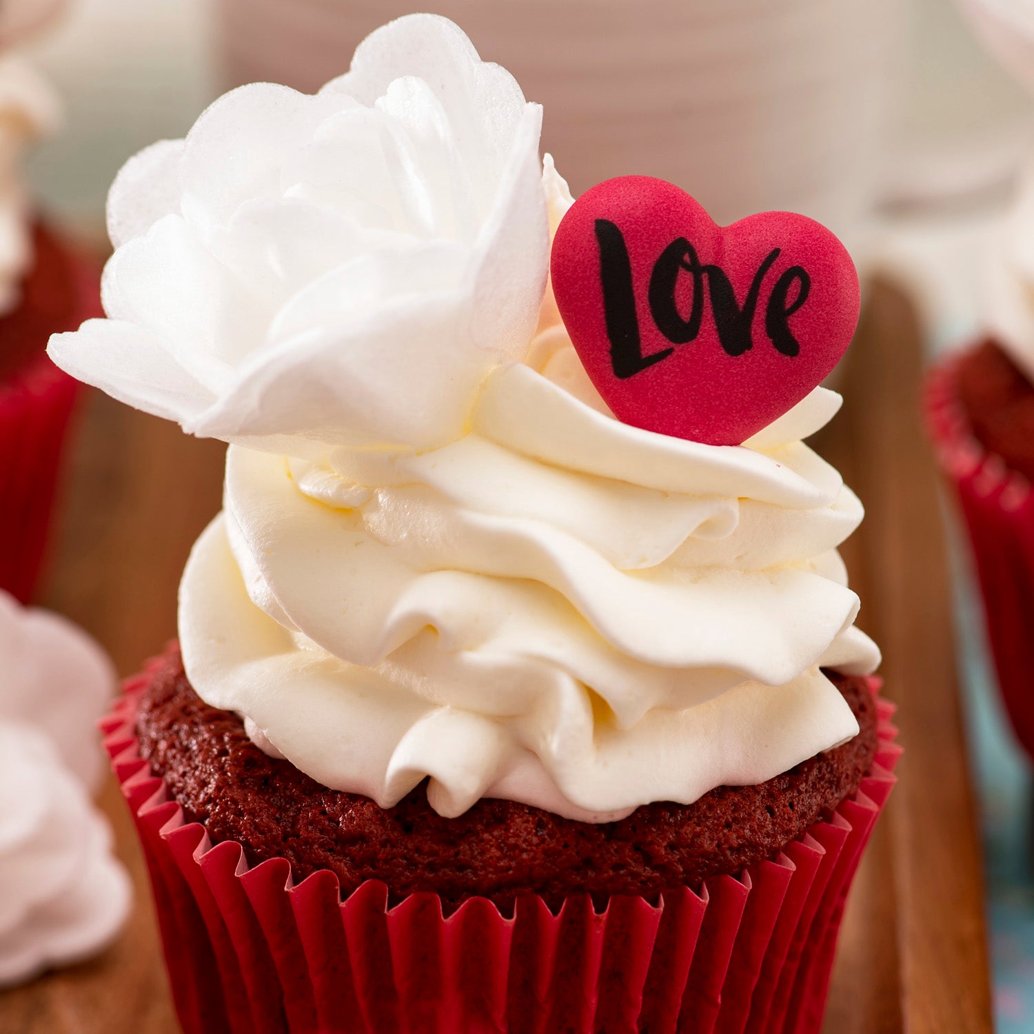 SUGAR DECORATION 2D HEARTS AND LOVE ENVELOPES 1.7~2.8CM