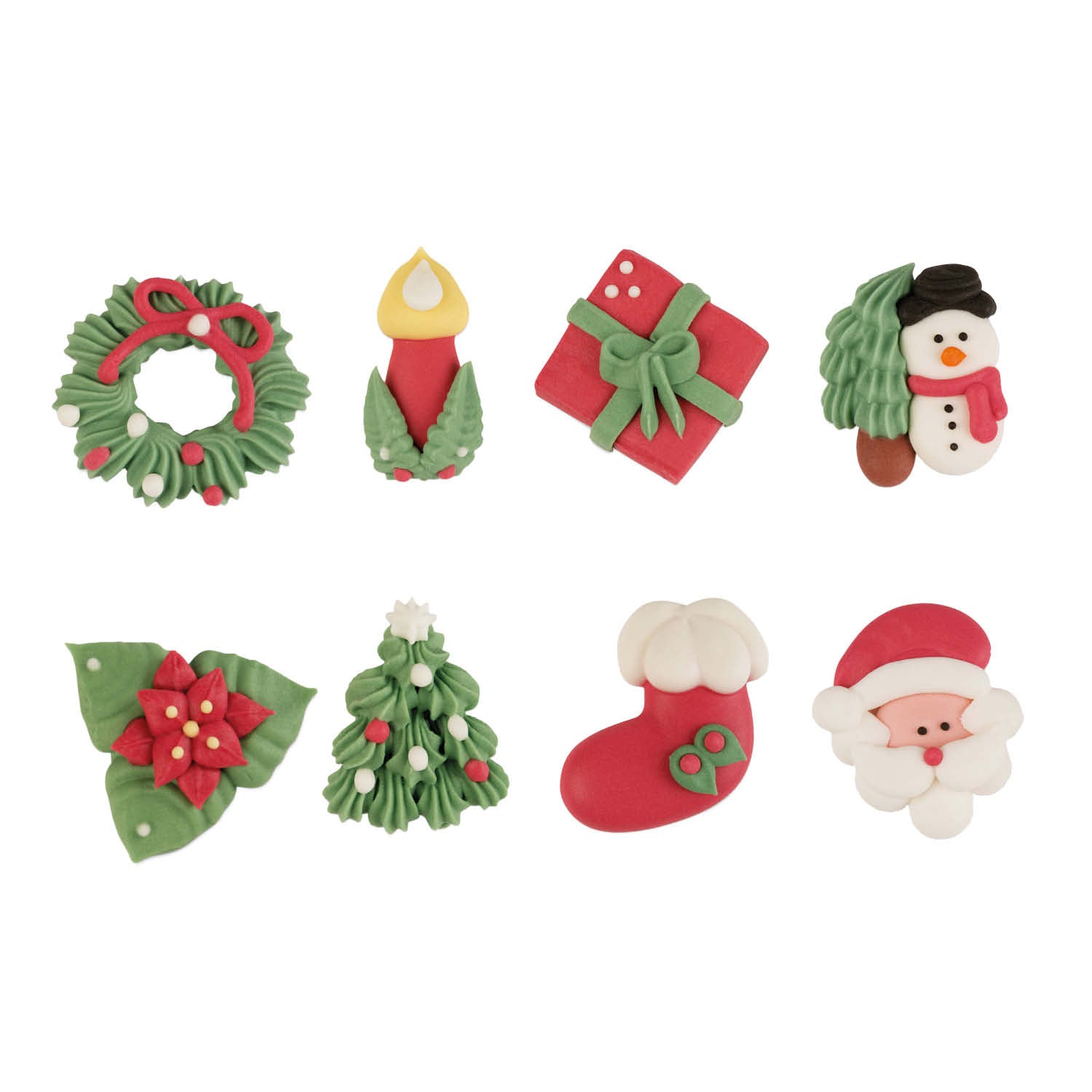 SUGAR DECORATION 2D CHRISTMAS 8 DESIGNS