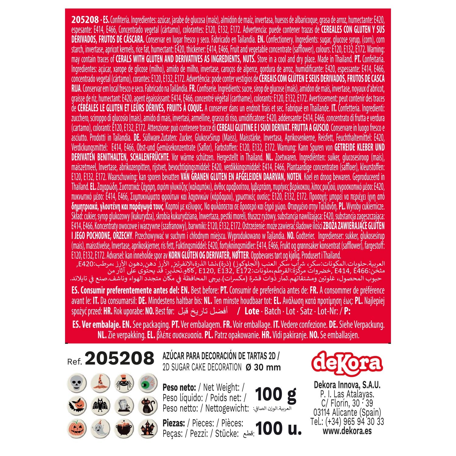 DECORACIÓN AZÚCAR HALLOWEEN 12 DISEÑOS 30MM