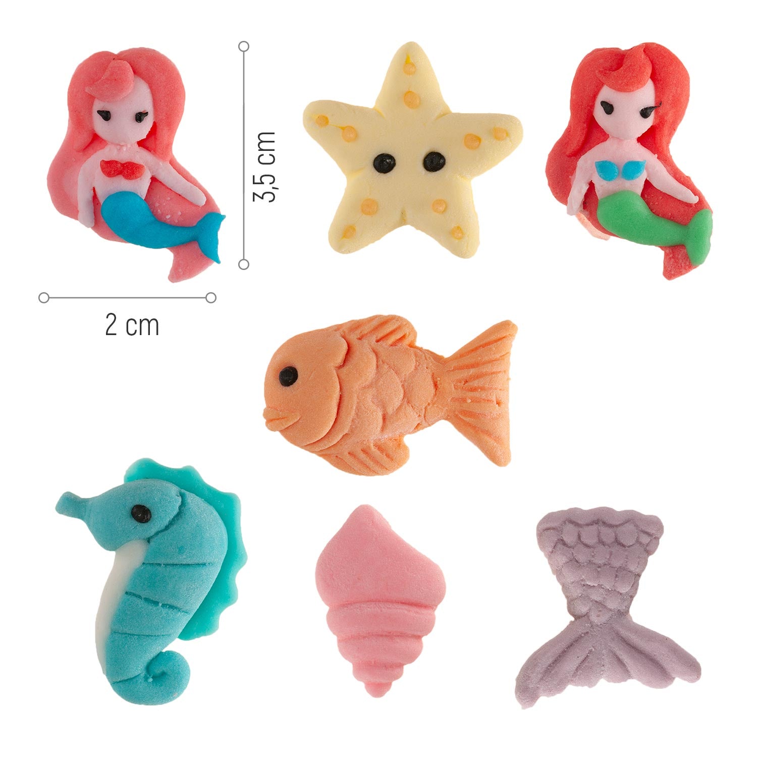 DECORACIÓN AZÚCAR SIRENAS 7 DISEÑOS