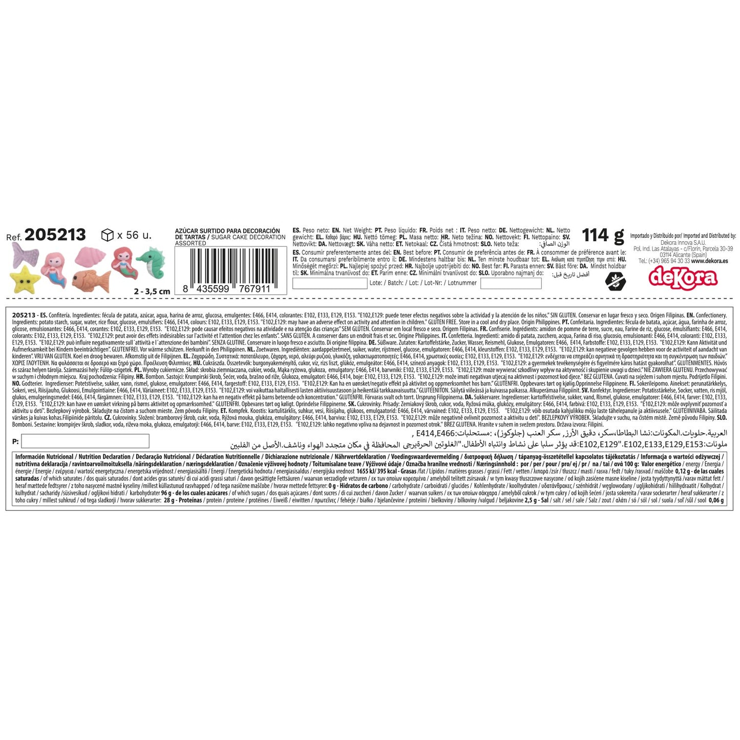 ZUCCHERO DECORAZIONE SIRENE 7 DIS