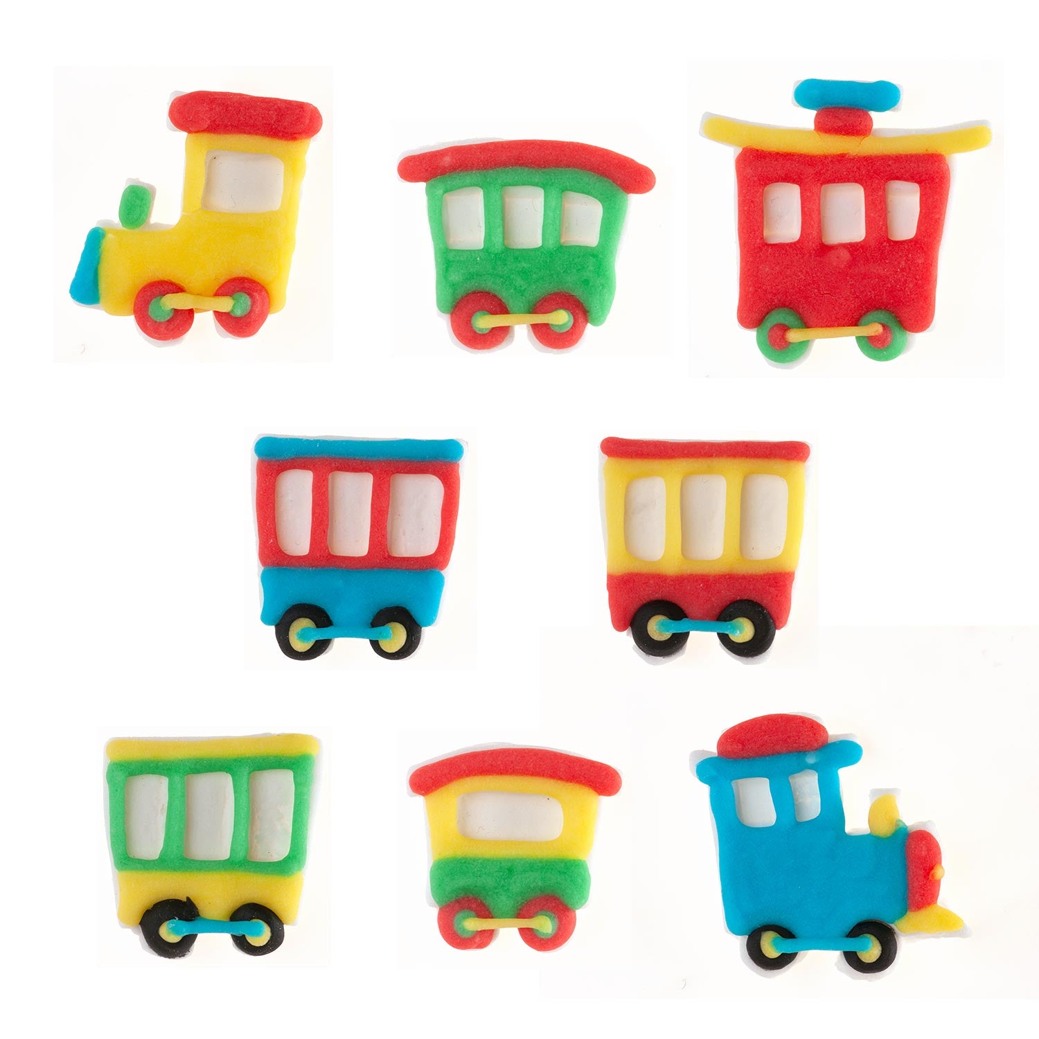 ZUCCHERO DECORAZIONE 2D TRENI ~3X3,5CM
