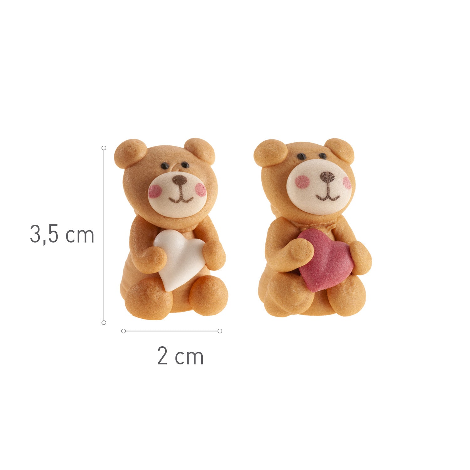 DECORAÇÃO DE AÇÚCAR 3D DIA DOS NAMORADOS URSOS 20X35MM
