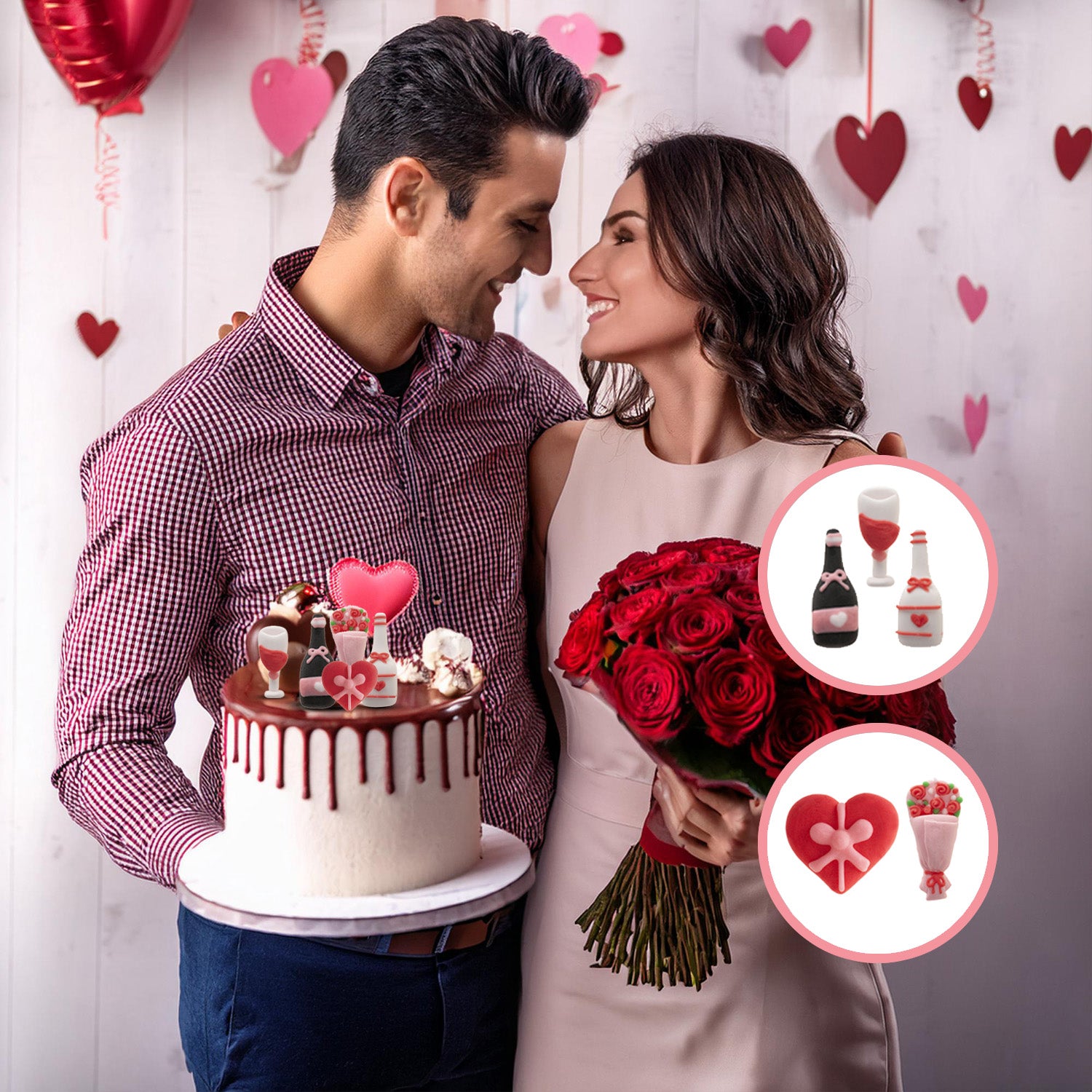 DECORACIÓN AZÚCAR SURTIDO ROMÁNTICO 5 DISEÑOS