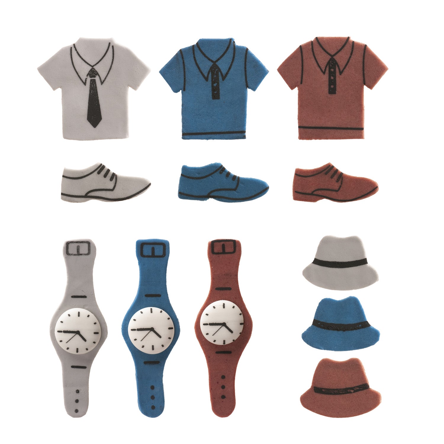 DECORACIÓN AZÚCAR 2D ACCESORIOS PADRE 3 COLORES