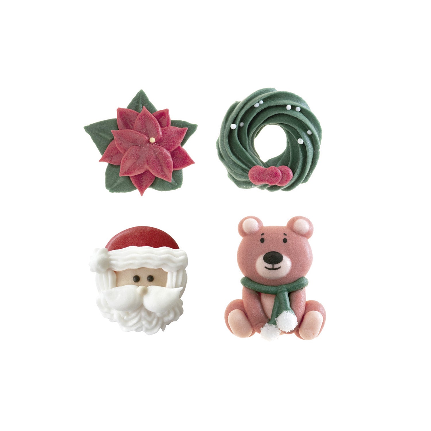 DECORAZIONE DI ZUCCHERO 2D DI NATALE 4 DISEGNI